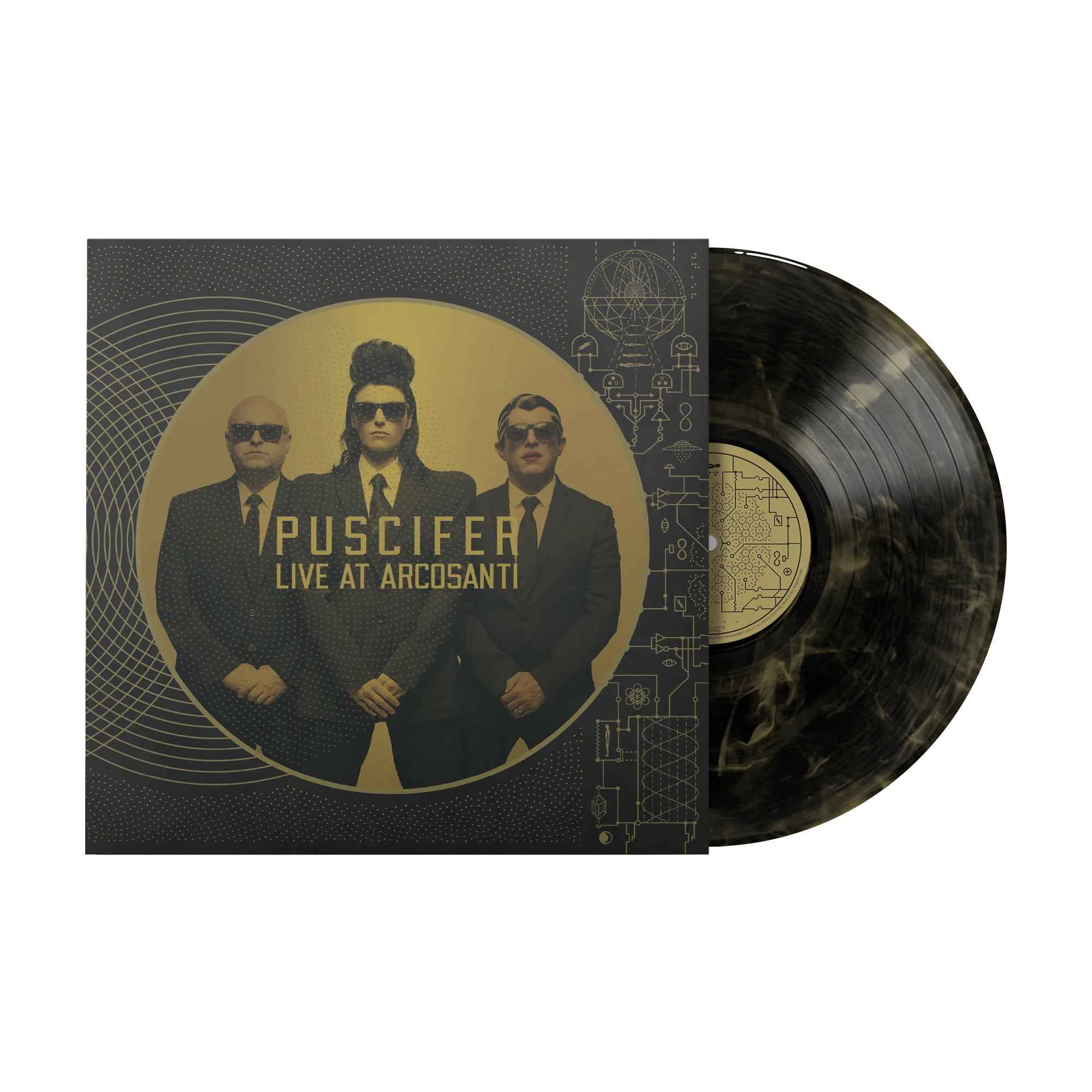PUSCIFER 'LIVE AT ARCOSANTI' 2LP - BLACK/GOLD/SWIRL