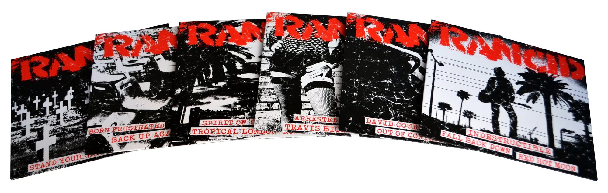 RANCID 'INDESTRUCTIBLE' 6x7" SINGLES - WHITE/RED/SPLATTER - Image 2