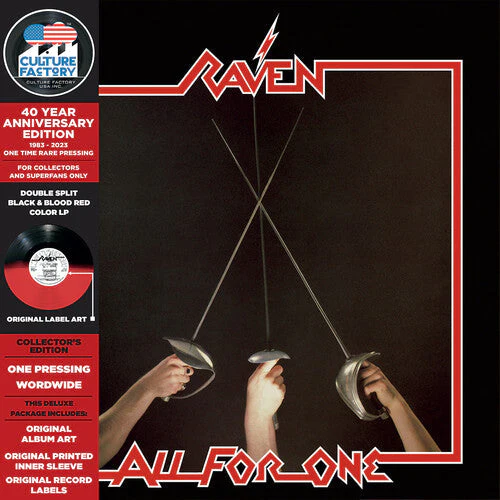 RAVEN 'ALL FOR ONE' LP - BLACK/BLOOD RED