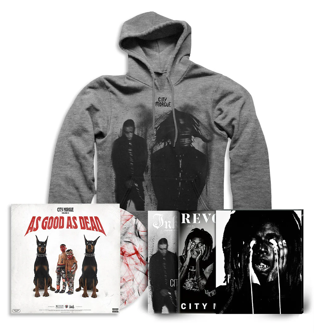 REVOLVER & INKED x CITY MORGUE "AS GOOD AS DEAD" BUNDLE W/ DOUBLE MAGAZINE SLIPCASE + LP + HOODIE - EXCLUSIVE - LTD. 100