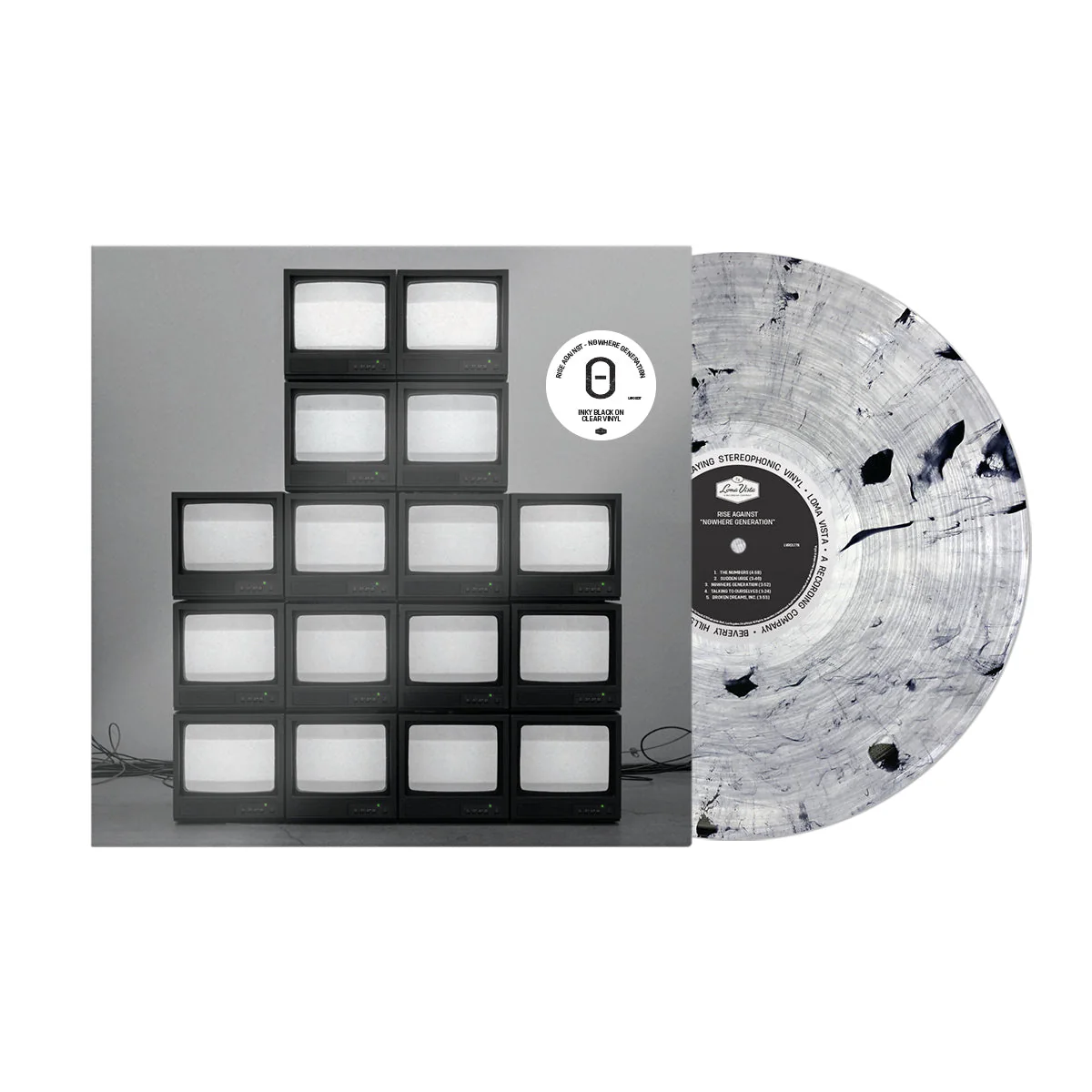 RISE AGAINST 'NOWHERE GENERATION' VINYL LP - EXCLUSIVE - LTD. 600 - INKY BLACK/CLEAR