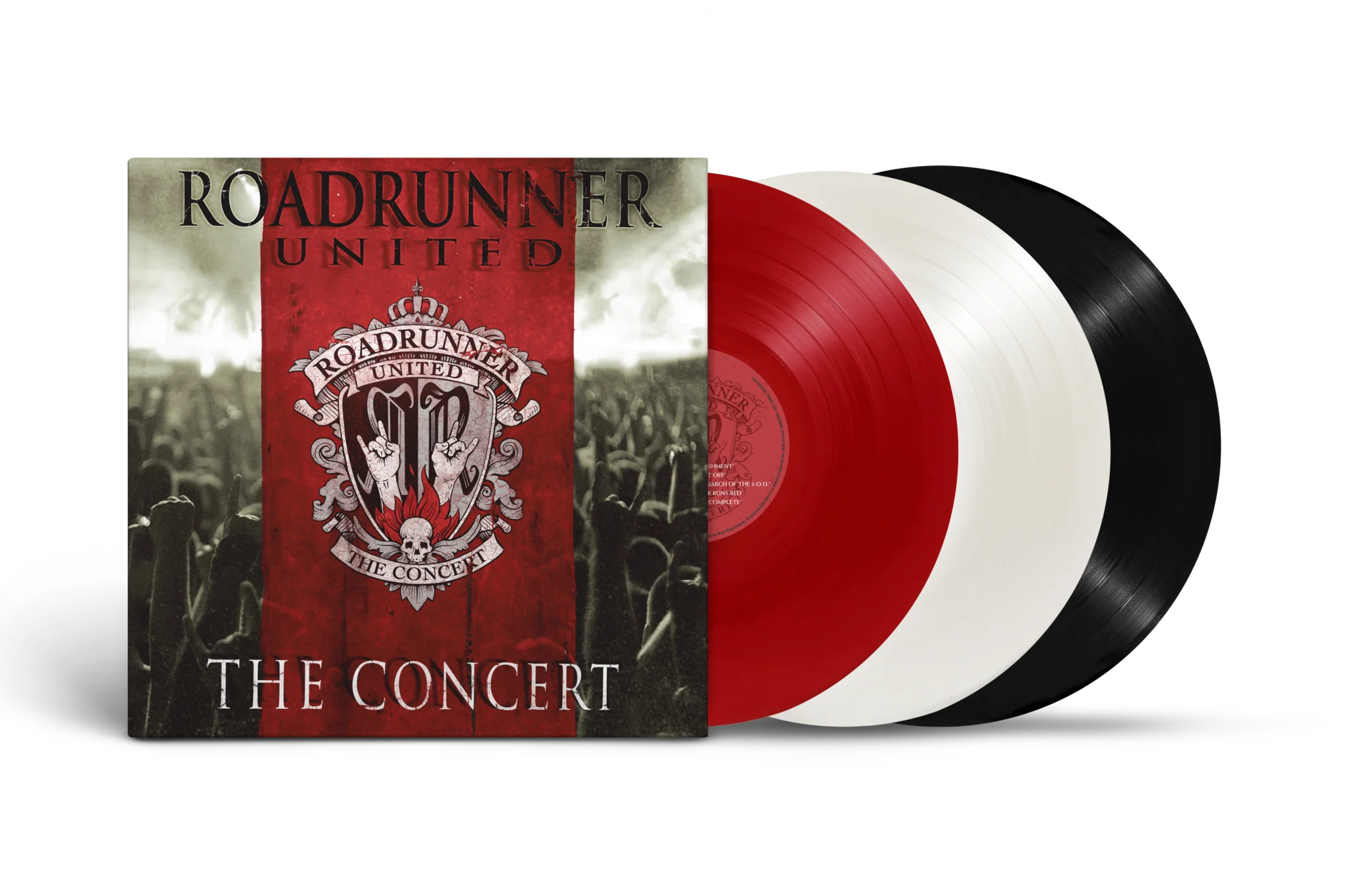 ROADRUNNER UNITED THE CONCERT 3LP FT. MEMBERS OF SLIPKNOT, TRIVIUM, HATEBREED & MORE - TRI-COLOR