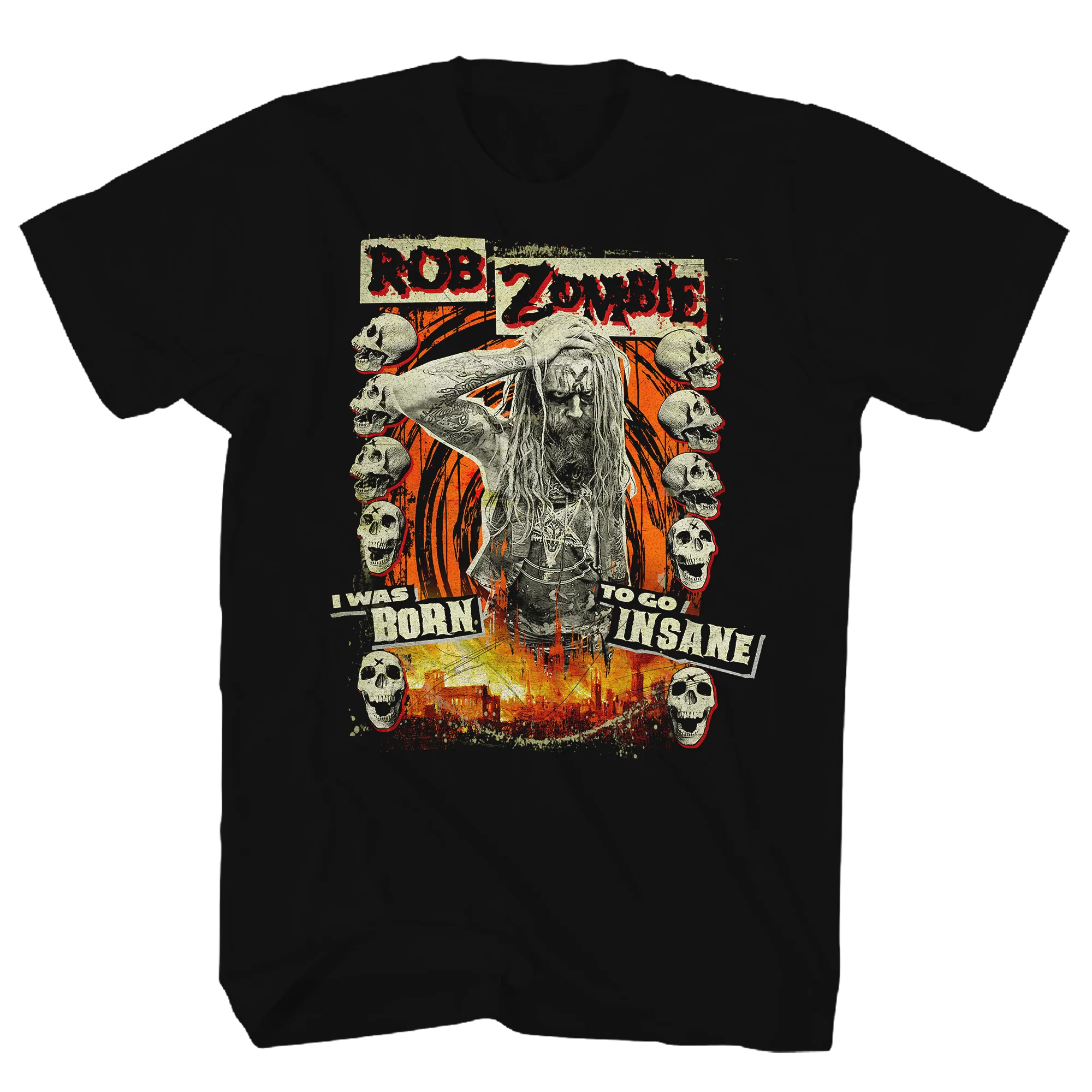 ROB ZOMBIE BORN TO GO INSANE BLACK T-SHIRT