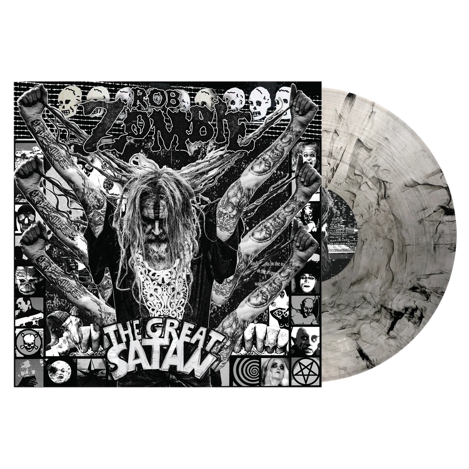 ROB ZOMBIE ‘THE GREAT SATAN’ LP - EXCLUSIVE - LTD. 1000 - CLEAR/BLACK SMOKE - Image 3