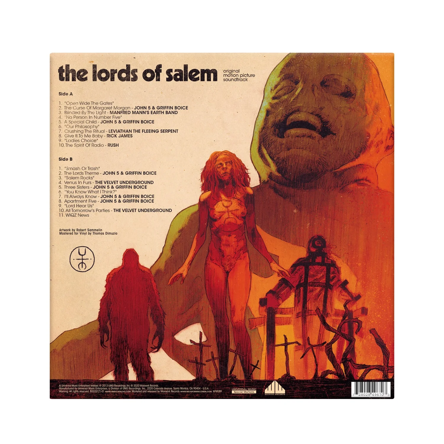 'LORDS OF SALEM' MOTION PICTURE SOUNDTRACK LP - BLOOD RED/BLUE/BUTTERFLY EFFECT/WHITE/SPLATTER - Image 4