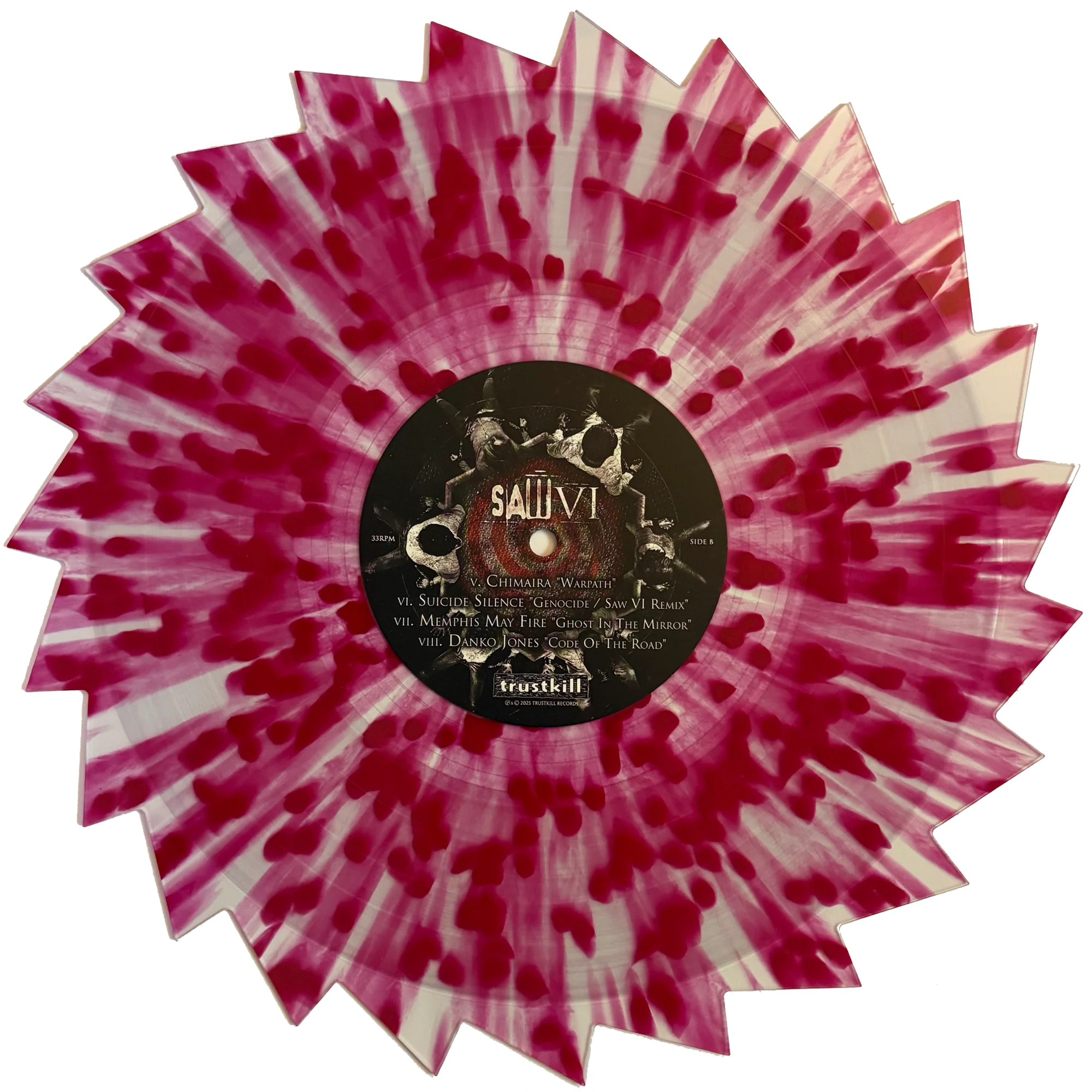 SAW VI SOUNDTRACK 2LP - EXCLUSIVE - LTD. 300 - "SAWBLADE" CLEAR/BLOOD RED SPLATTER - Image 4