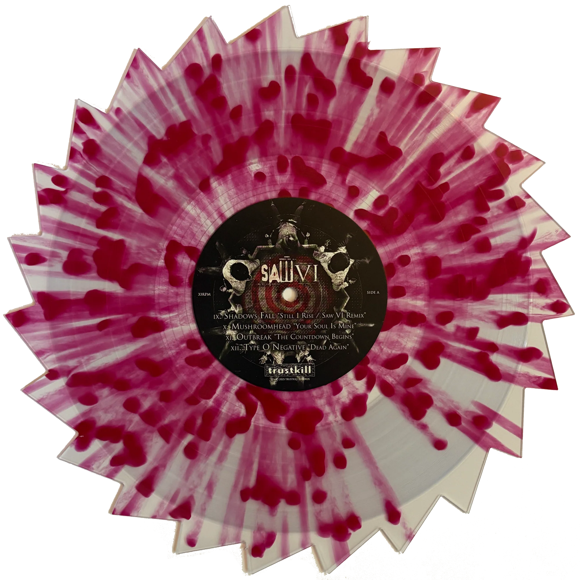 SAW VI SOUNDTRACK 2LP - EXCLUSIVE - LTD. 300 - "SAWBLADE" CLEAR/BLOOD RED SPLATTER - Image 5