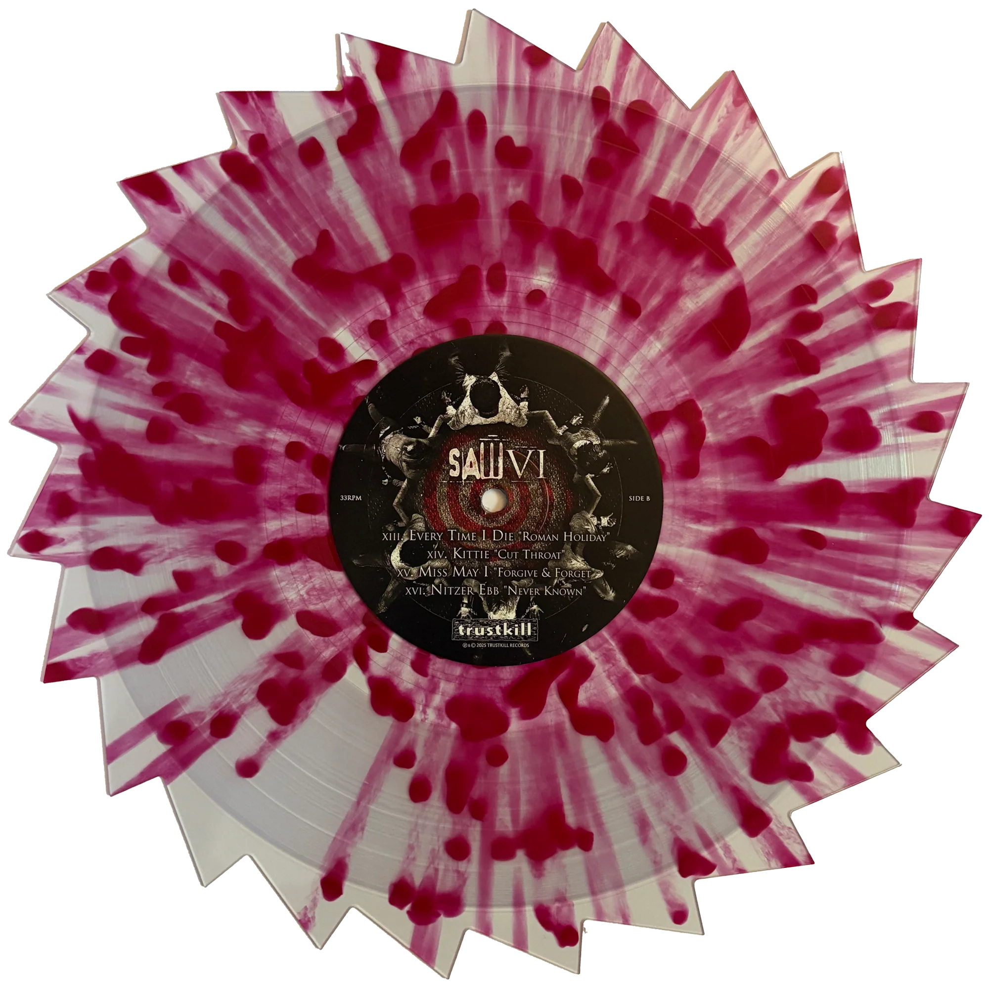 SAW VI SOUNDTRACK 2LP - EXCLUSIVE - LTD. 300 - "SAWBLADE" CLEAR/BLOOD RED SPLATTER - Image 6