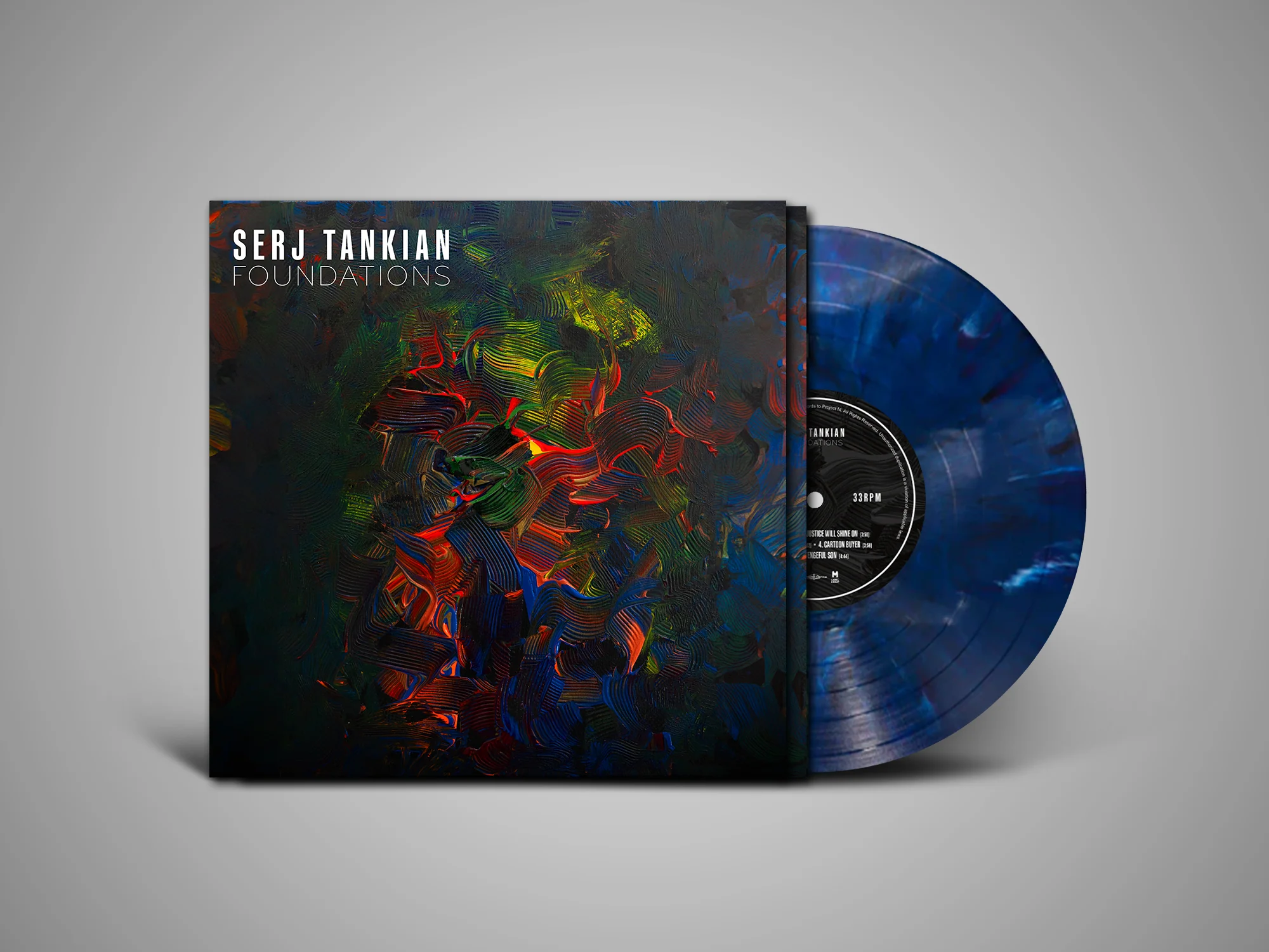 SERJ TANKIAN X REVOLVER BUNDLE - REVOLVER FALL 2024 ISSUE IN NUMBERED SLIPCASE W/ SIGNED 8"X10" & ‘FOUNDATIONS’ EP - EXCLUSIVE - LTD. 500 - DARK BLUE MARBLE/ETCHED - Image 3