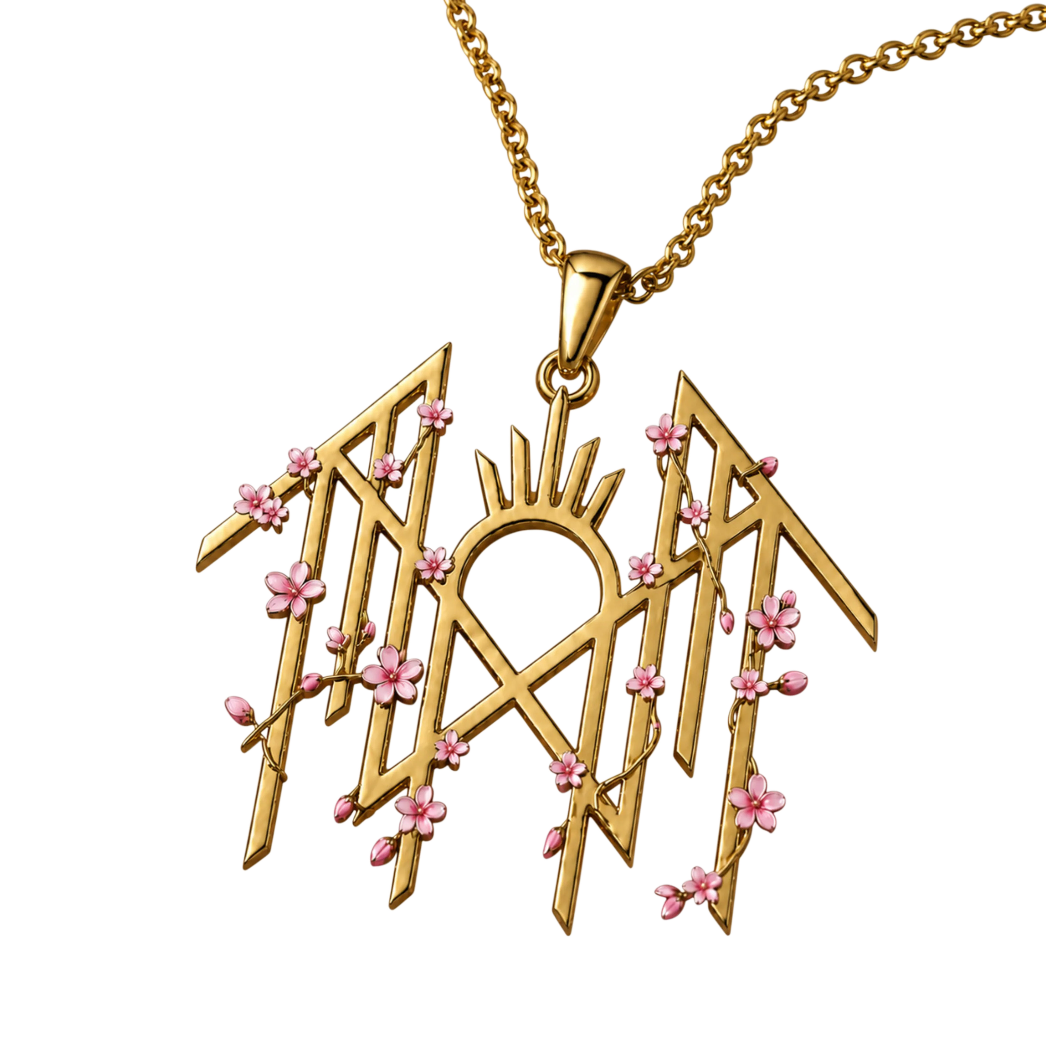 SLEEP TOKEN LOGO w/CHERRY BLOSSOMS NECKLACE (Exclusive and Limited)