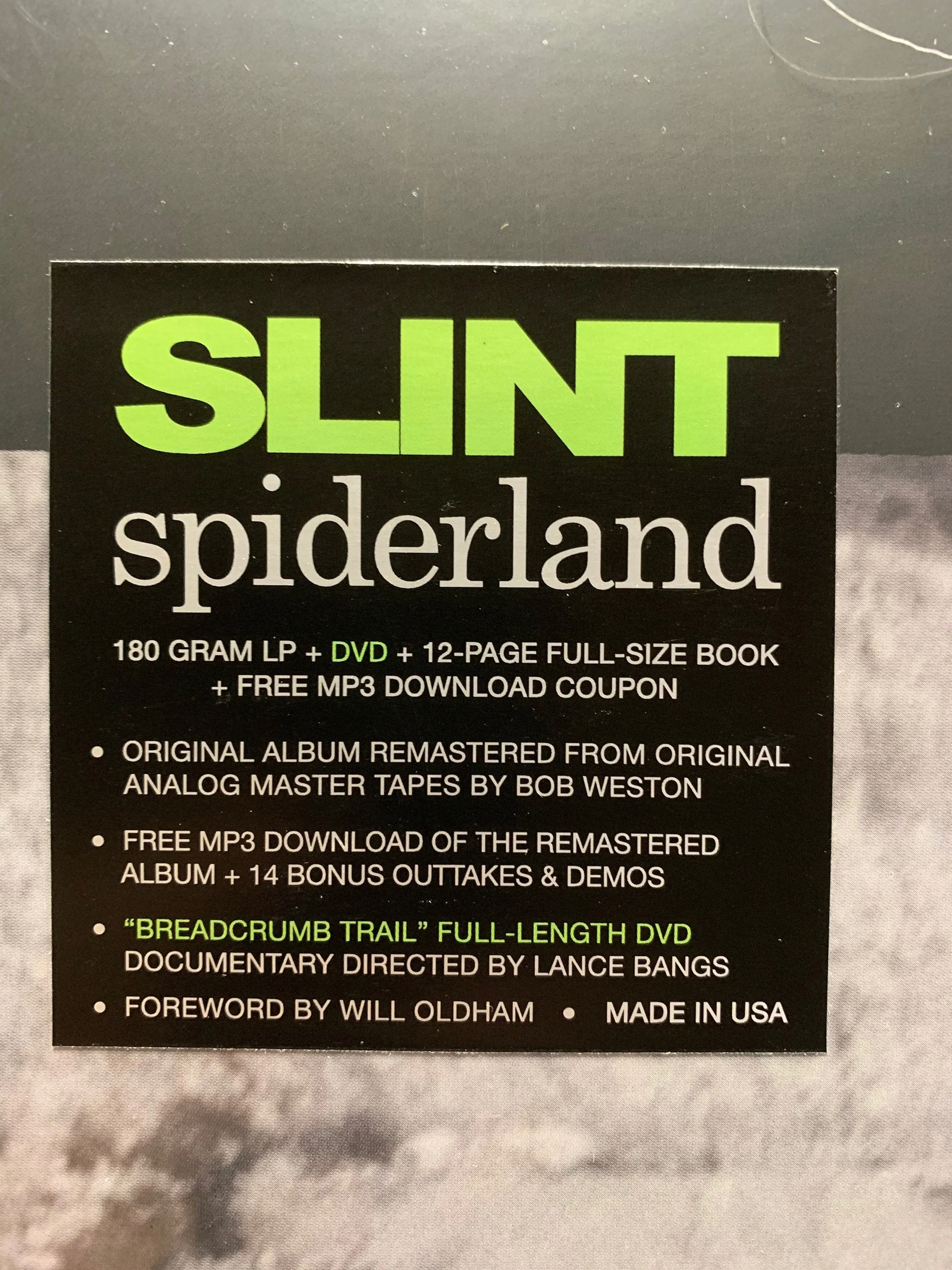 SLINT 'SPIDERLAND' LP + BOOK & DVD - Image 2
