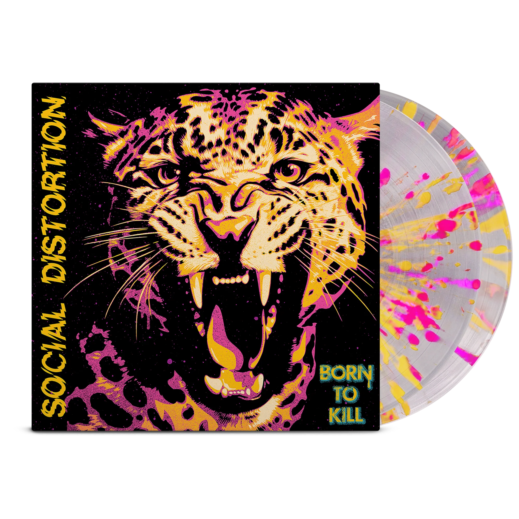 SOCIAL DISTORTION 'BORN TO KILL' 2LP (Exclusive “ Limited to 500, Clear w/ Pink & Yellow Splatter Vinyl)
