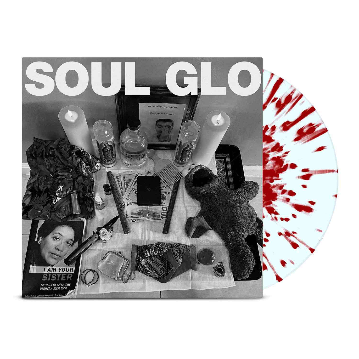 SOUL GLO 'DIASPORA PROBLEMS' LP - EXCLUSIVE - LTD. 300 - ELECTRIC BLUE/RED/SPLATTER - Image 2