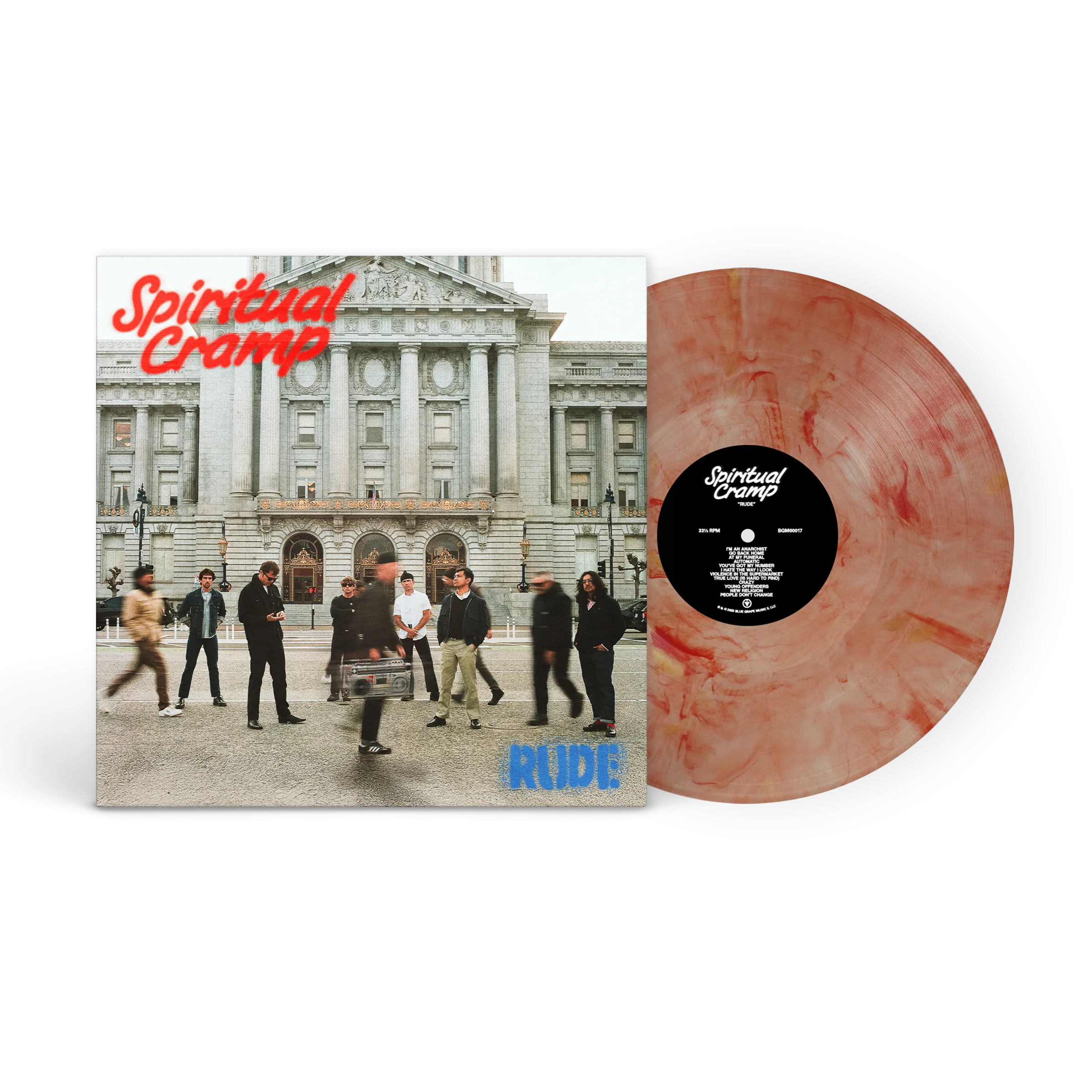 SPIRITUAL CRAMP ‘RUDE’ LP + ALT PRESS EXCLUSIVE T-SHIRT - EXCLUSIVE - LTD. 500 - ORANGE MARBLE - Image 3