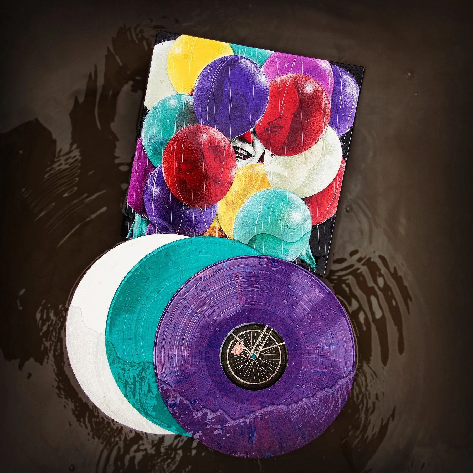 STEPHEN KING'S 'IT ORIGINAL SOUNDTRACK' 3LP - PURPLE/GREEN/WHITE (Music by Richard Bellis) - Image 2