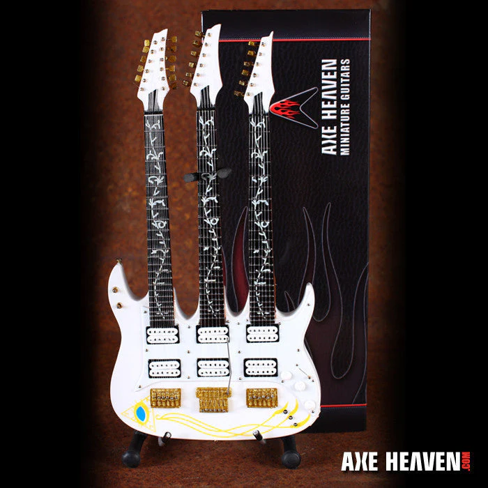 STEVE VAI SIGNATURE JEM TRIPLE-NECK MINIATURE GUITAR REPLICA COLLECTIBLE - Image 2