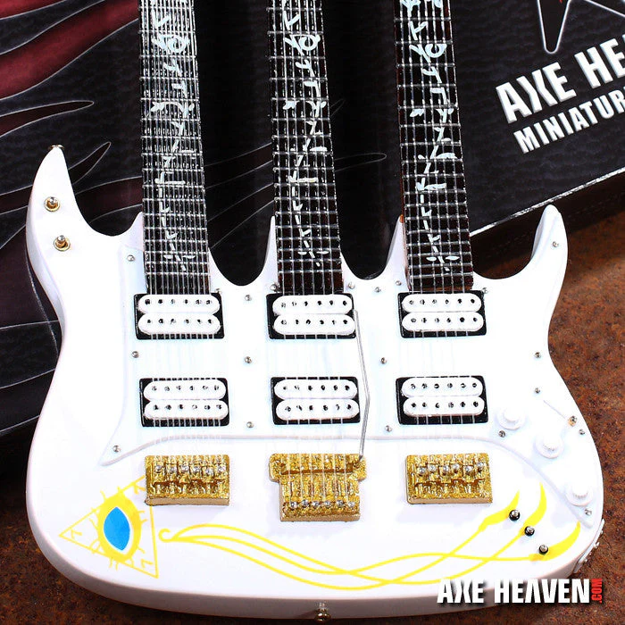 STEVE VAI SIGNATURE JEM TRIPLE-NECK MINIATURE GUITAR REPLICA COLLECTIBLE - Image 3