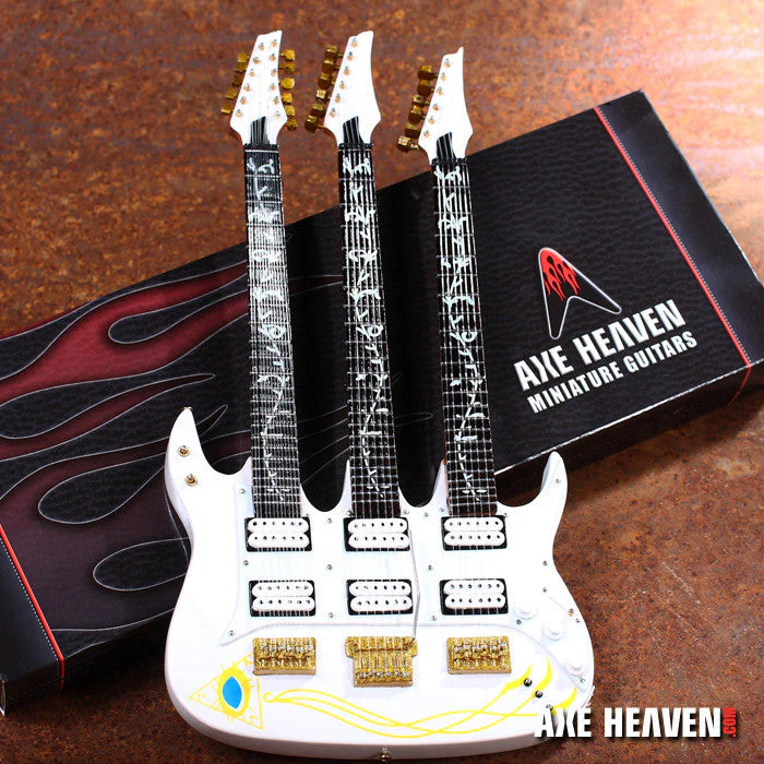 STEVE VAI SIGNATURE JEM TRIPLE-NECK MINIATURE GUITAR REPLICA COLLECTIBLE - Image 4