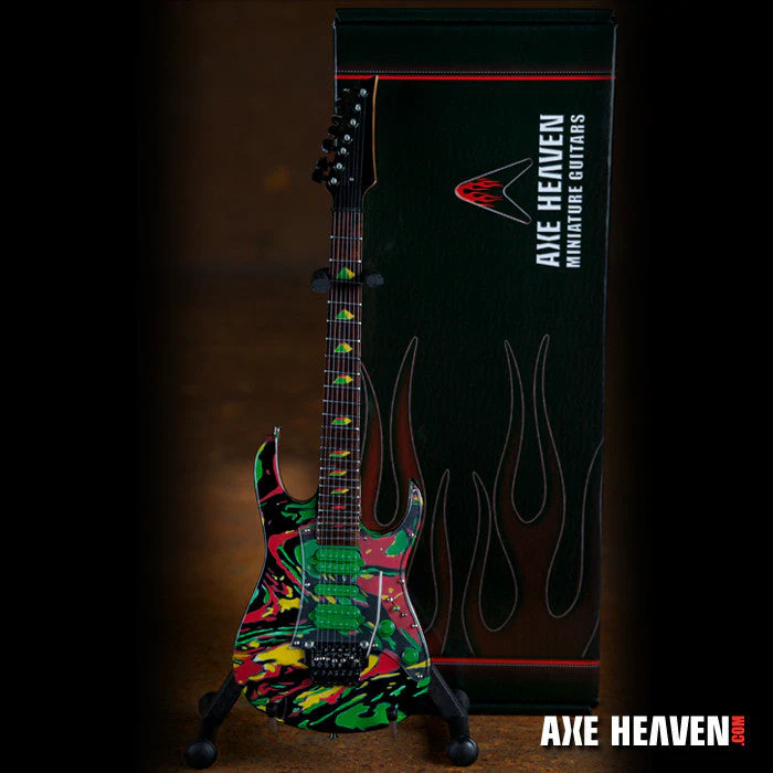 STEVE VAI SIGNATURE UNIVERSE SWIRL 7 STRING MINIATURE GUITAR REPLICA COLLECTIBLE - Image 2