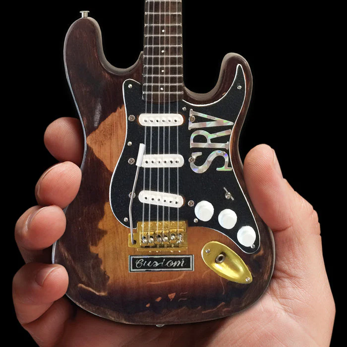 STEVIE RAY VAUGHAN SRV SET OF 3 MINI GUITAR REPLICA COLLECTIBLES - OFFICIALLY LICENSED FENDER - Image 2