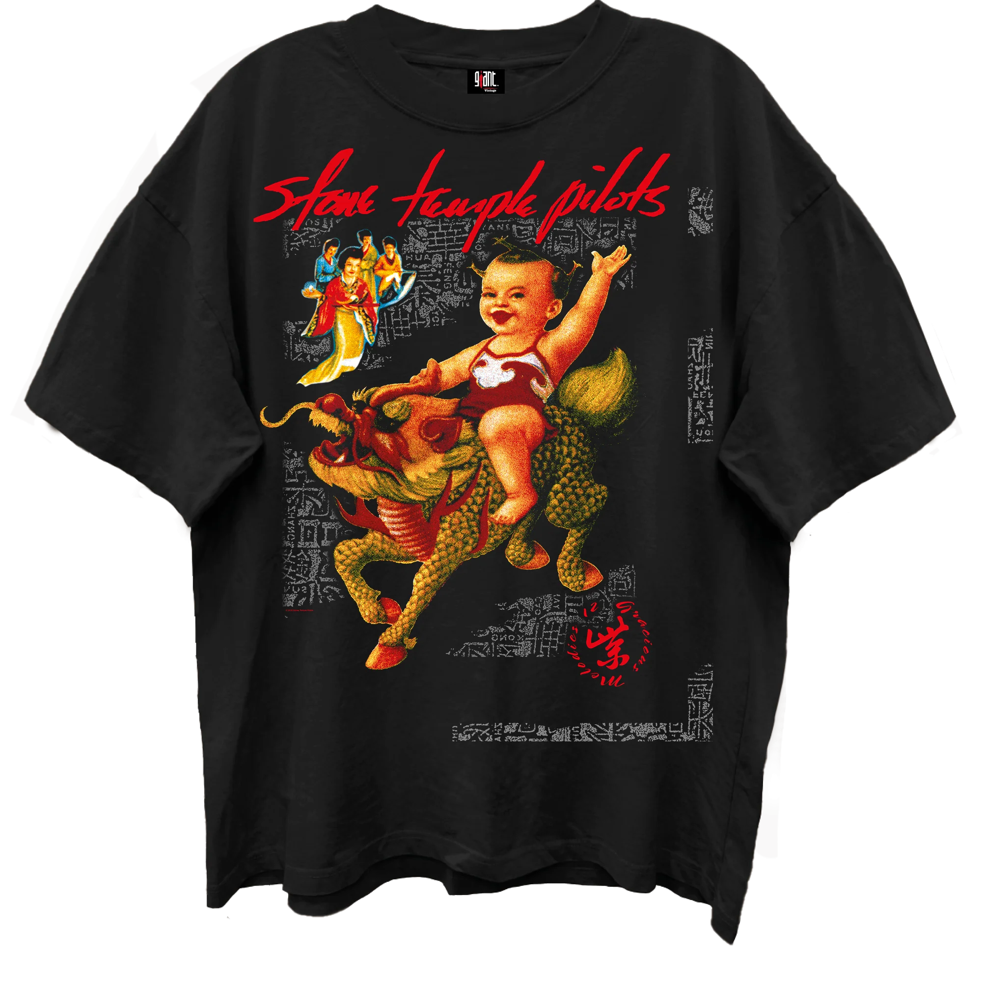STONE TEMPLE PILOTS PURPLE ALBUM COVER LIMO BLACK ENZYME WASH T-SHIRT/GIANT VINTAGE