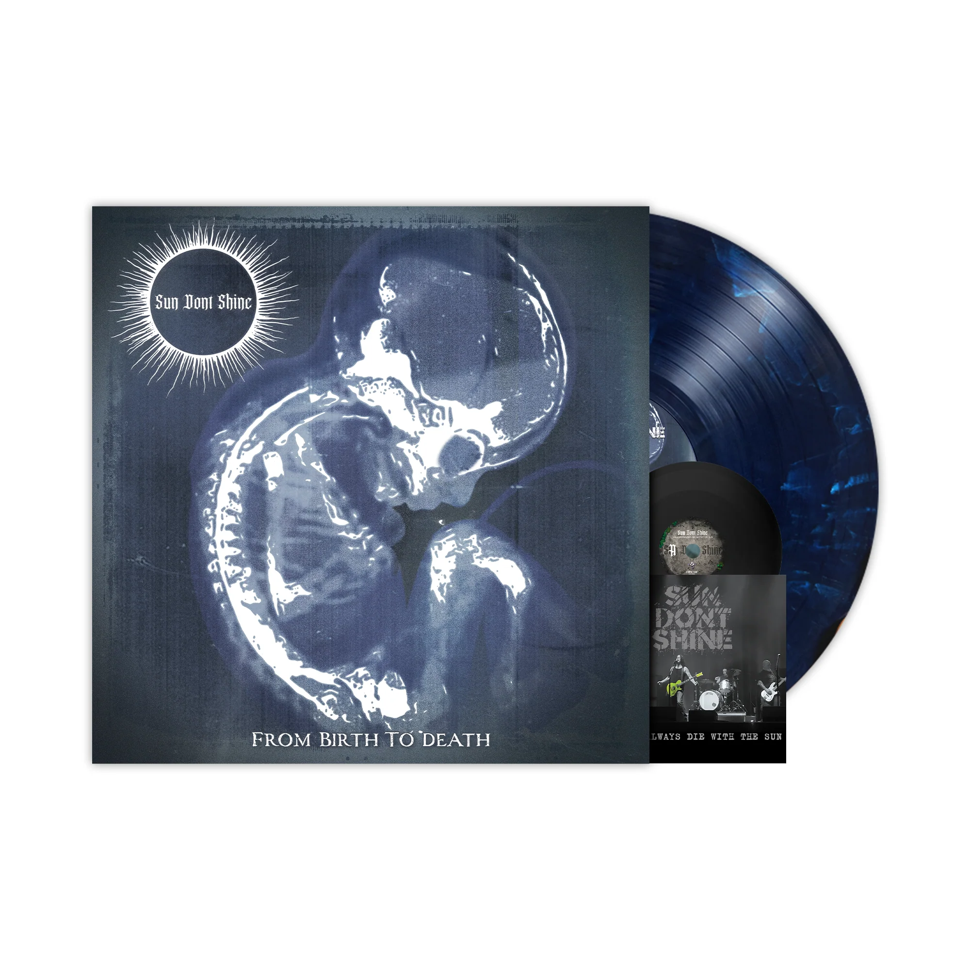 SUN DONT SHINE 'FROM BIRTH TO DEATH' LP (Exclusive “ Various Color Vinyl) + 4" TINY VINYL - Image 2