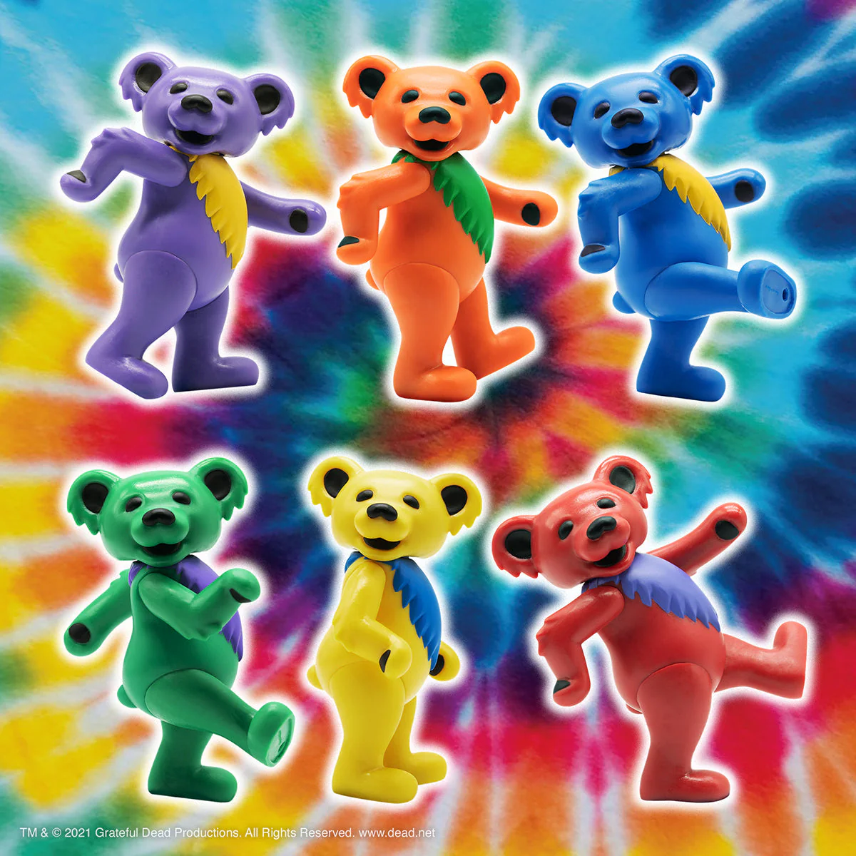 SUPER7 REACTION GRATEFUL DEAD W2 DANCING BEARS SET - Image 2