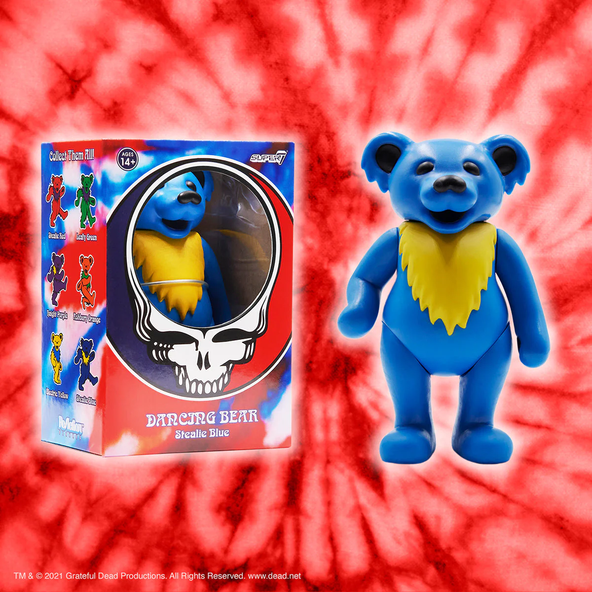 SUPER7 REACTION GRATEFUL DEAD W2 DANCING BEARS - BLUE - Image 2