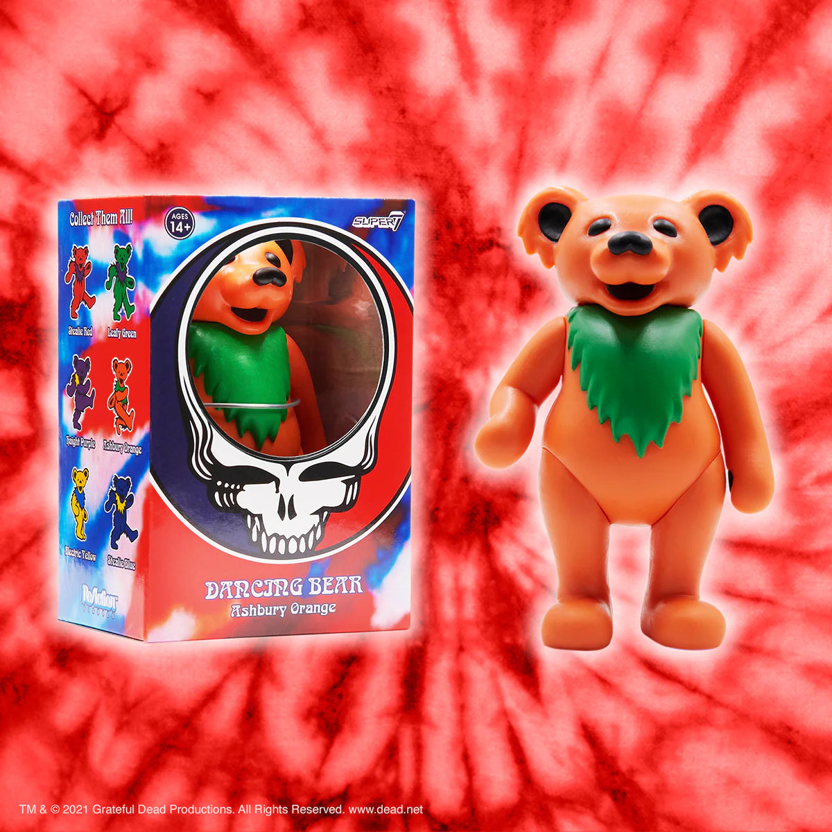 SUPER7 REACTION GRATEFUL DEAD W2 DANCING BEARS - ORANGE - Image 2