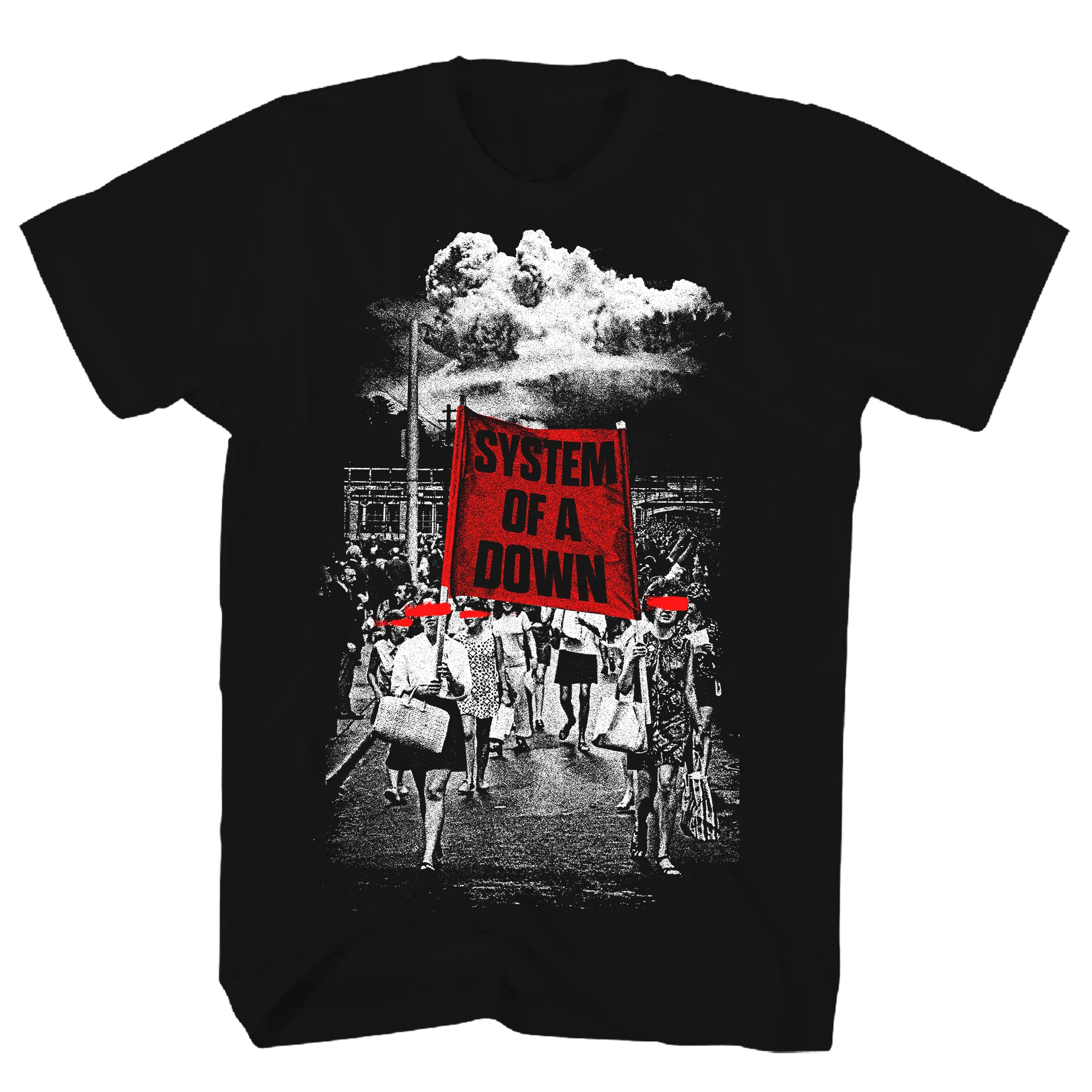 SYSTEM OF A DOWN BANNER MARCH BLACK T-SHIRT