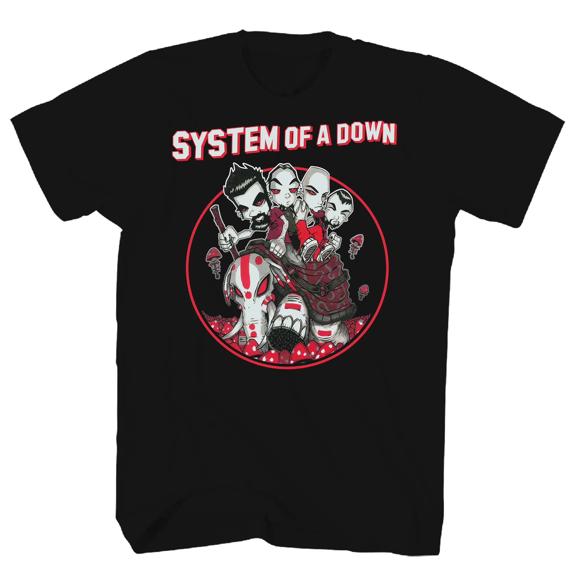 SYSTEM OF A DOWN MUSHROOM PEOPLE BLACK T-SHIRT