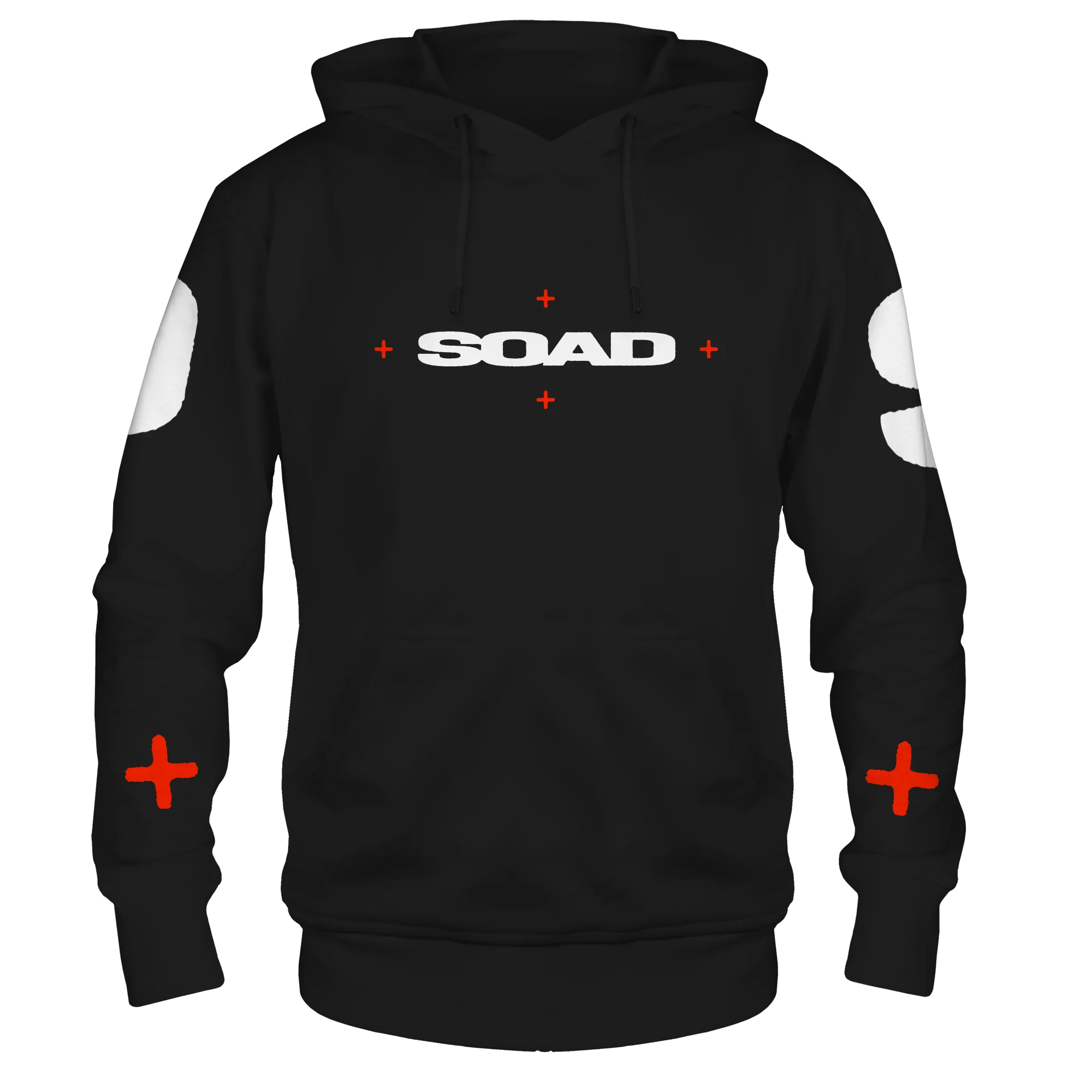 SYSTEM OF A DOWN OVERSIZED LOGO FRT/BACKLEEVE BLACK HOODIE