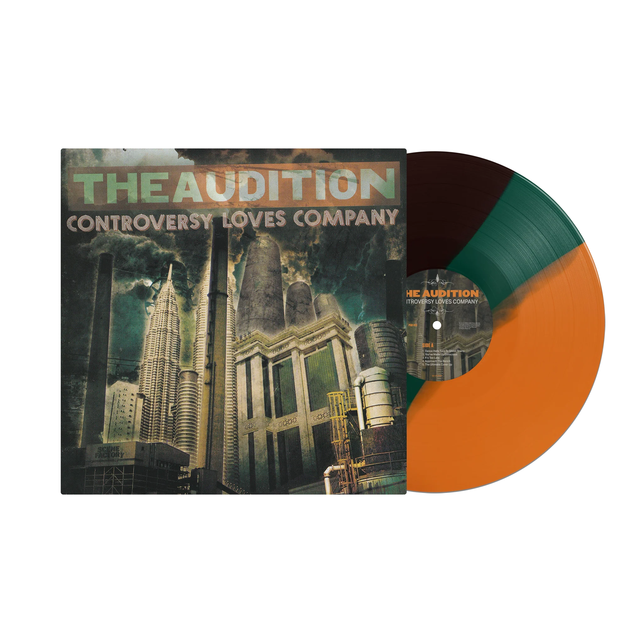 THE AUDITION 'CONTROVERSY LOVES COMPANY' LP (Exclusive “ Limited to 200, Green, Brown, Orange Tri-Stripe Vinyl)