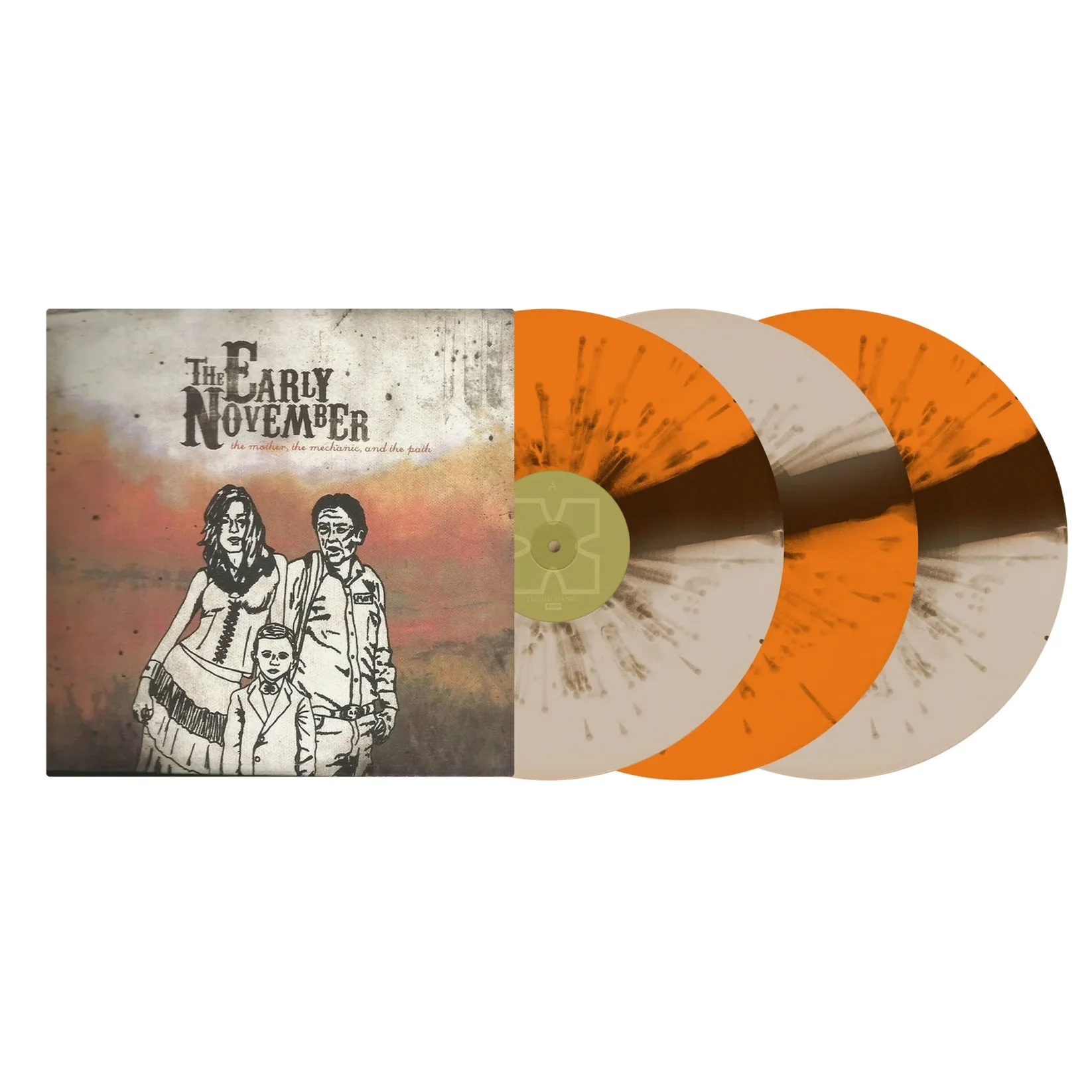 THE EARLY NOVEMBER 'THE MOTHER, THE MECHANIC, AND THE PATH' 3LP TANGERINE/BROWN/BONE/STRIPE/SPLATTER - Image 2