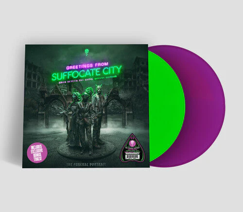 THE FUNERAL PORTRAIT 'GREETINGS FROM SUFFOCATE CITY - FROM BEYOND THE ABYSS' DELUXE EDITION 2LP - GREEN/PURPLE