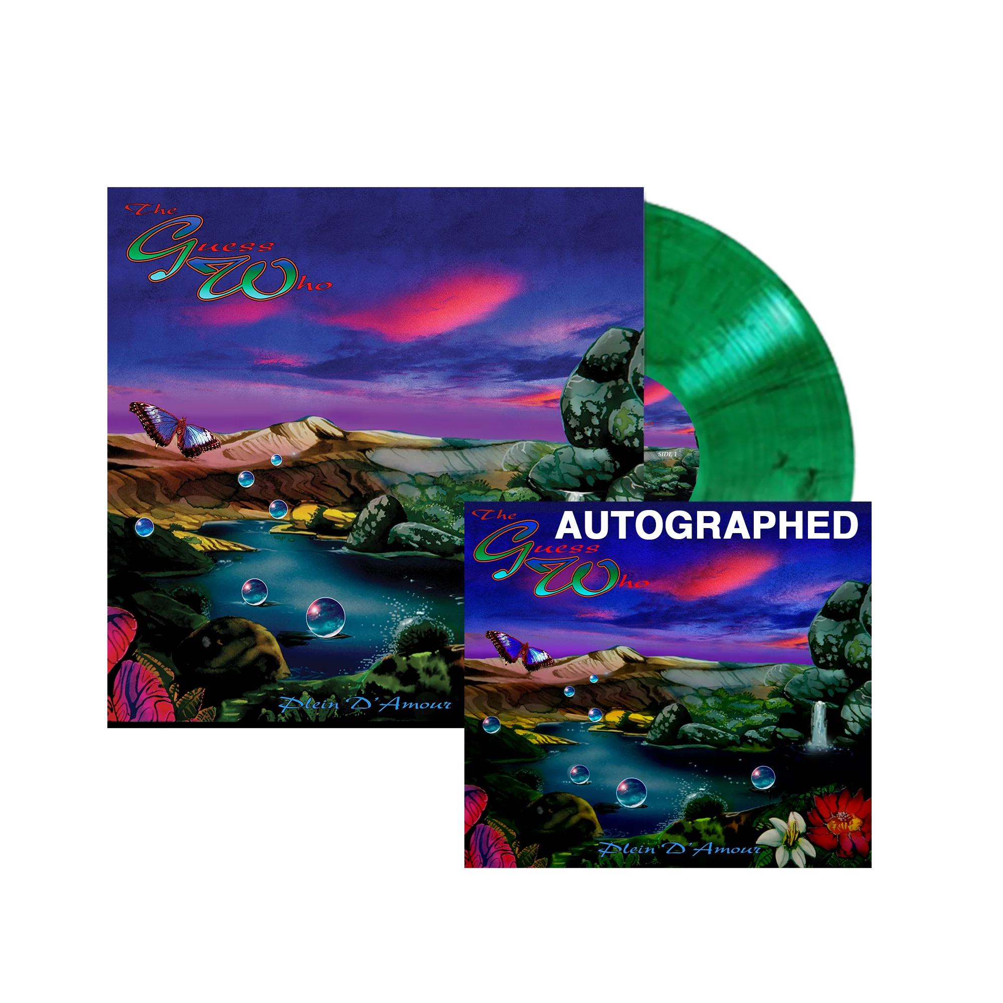 THE GUESS WHO 'PLEIN D'AMOUR' 2LP + AUTOGRAPHED PRINT - EXCLUSIVE - LTD. 300 - GREEN