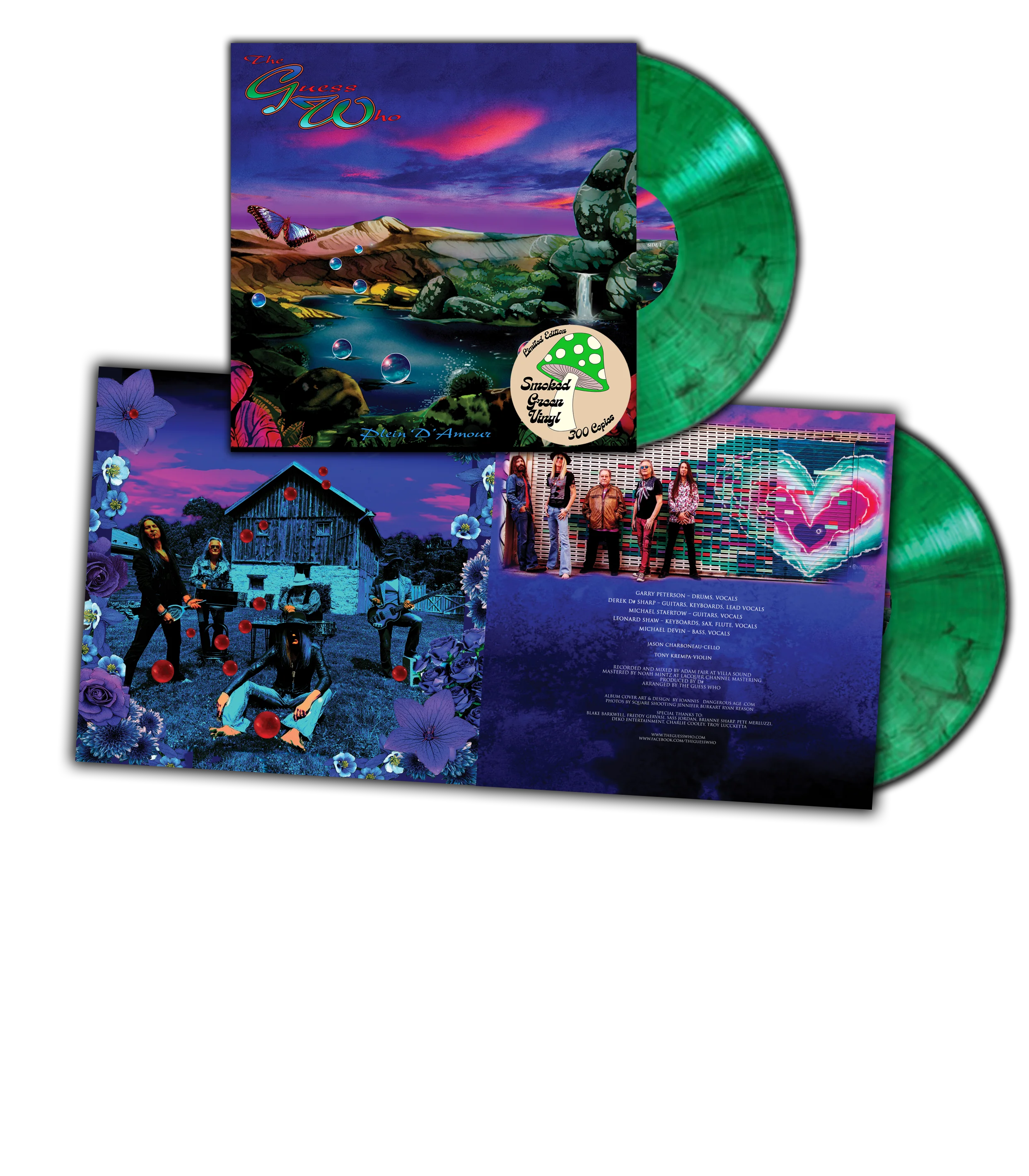 THE GUESS WHO 'PLEIN D'AMOUR' 2LP + AUTOGRAPHED PRINT - EXCLUSIVE - LTD. 300 - GREEN - Image 3