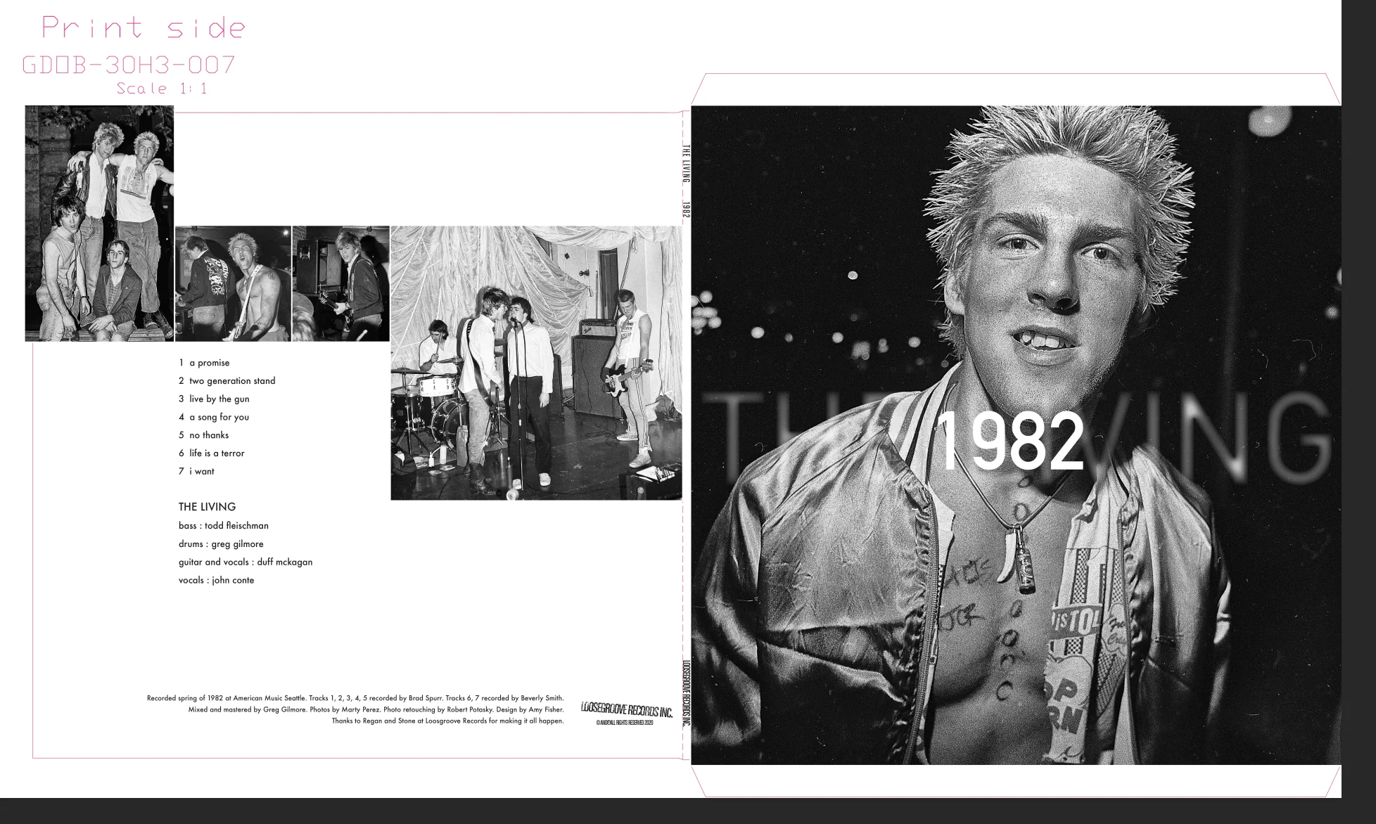 THE LIVING '1982' LP - EXCLUSIVE - LTD. 500 - TRANSLUCENT RUBY - Image 2