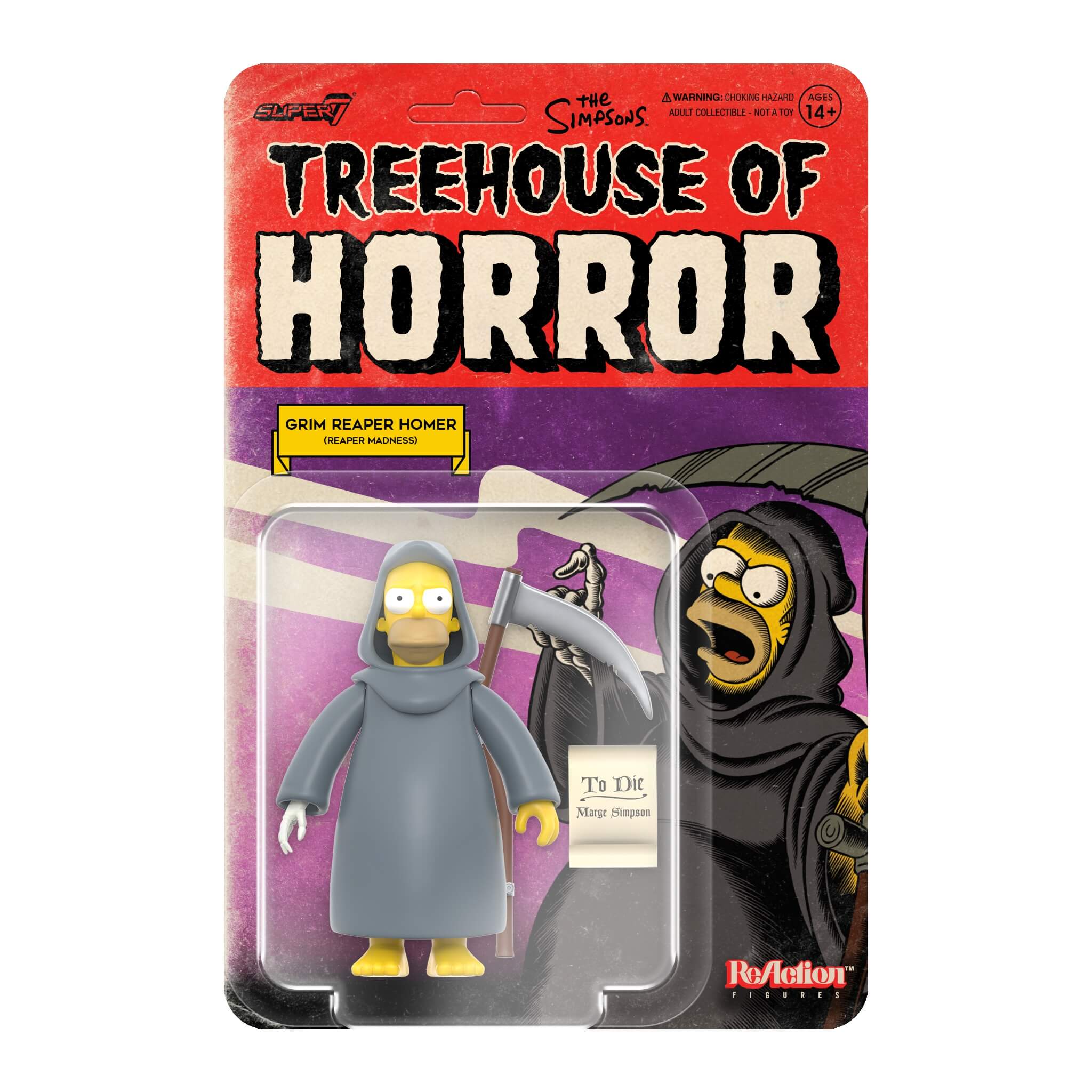 THE SIMPSONS REACTION WAVE 3 'TREEHOUSE OF HORROR - GRIM REAPER HOMER' FIGURE - Image 2