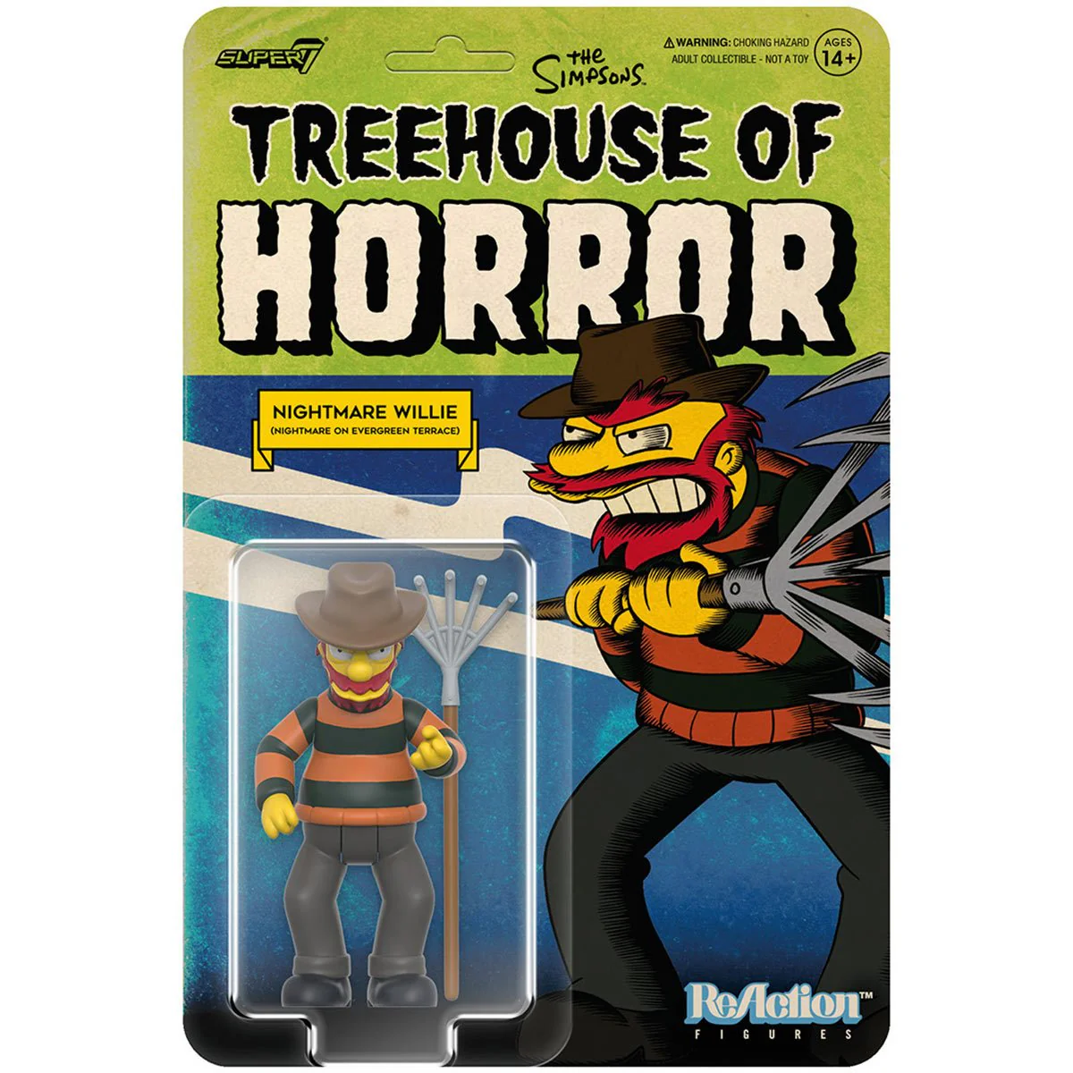 THE SIMPSONS REACTION WAVE 4 (TREEHOUSE OF HORROR V2) - NIGHTMARE WILLIE ACTION FIGURE