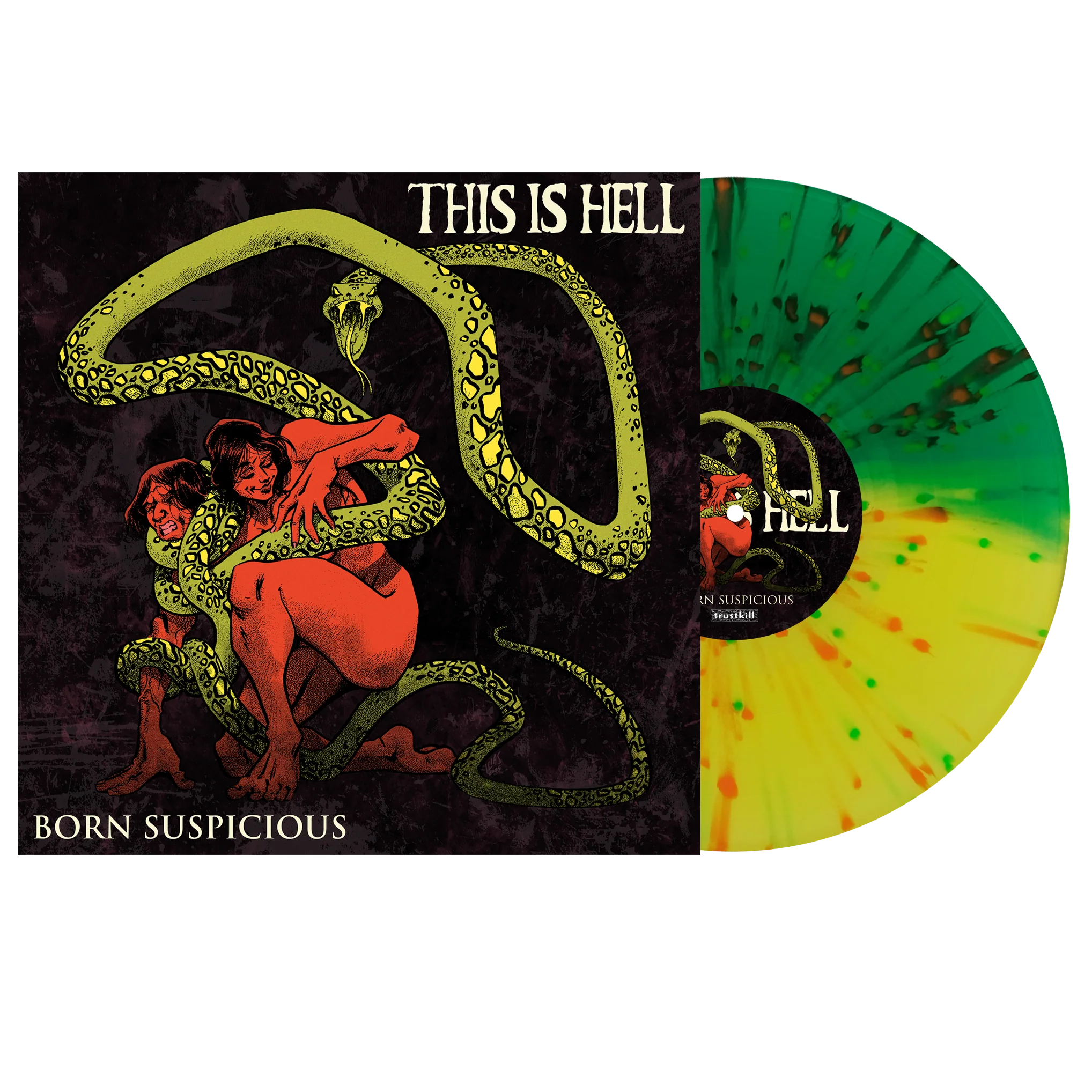 THIS IS HELL 'BORN SUSPICIOUS' EP (Limited Edition “ Only 300 Made, Half Yellow Half Green w/ Splatter Vinyl)
