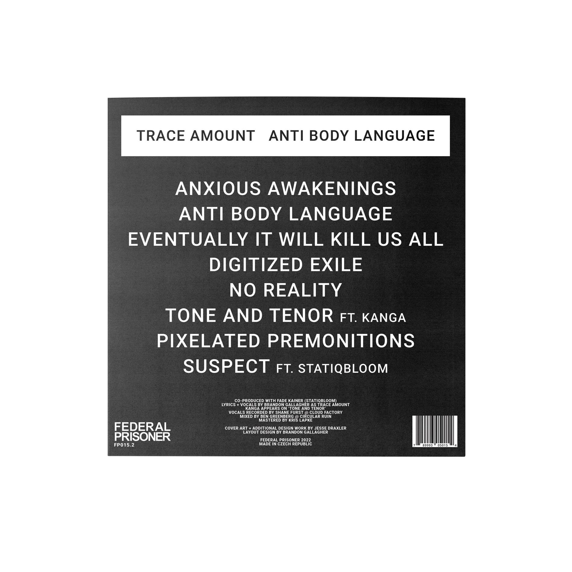 TRACE AMOUNT 'ANTI BODY LANGUAGE' CD - Image 2
