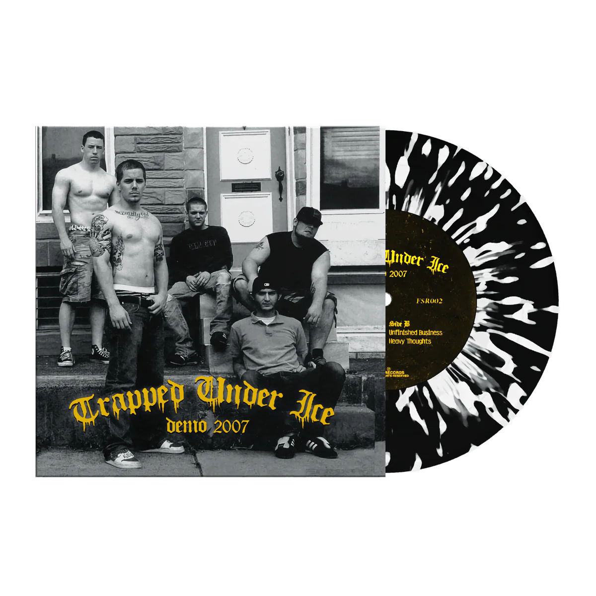 TRAPPED UNDER ICE 'DEMO 2007' 7" EP - BLACK/WHITE SPLATTER