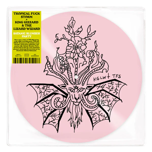 TROPICAL FUCK STORM & KING GIZZARD 'SATANIC SLUMBER PARTY' 12" EP - SILKSCREENED PINK