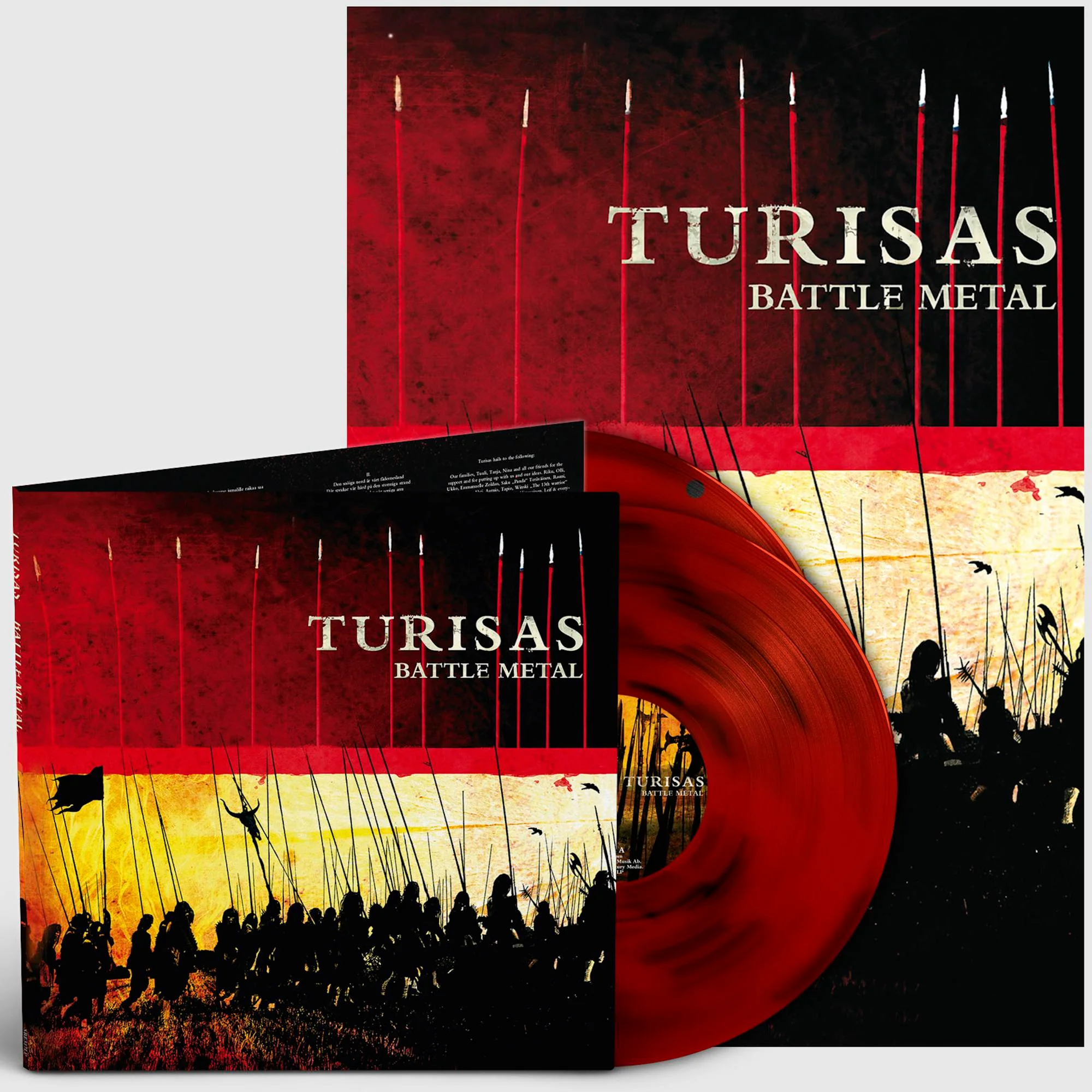 TURISAS 'BATTLE METAL' 2LP - RED/BLACK SWIRL