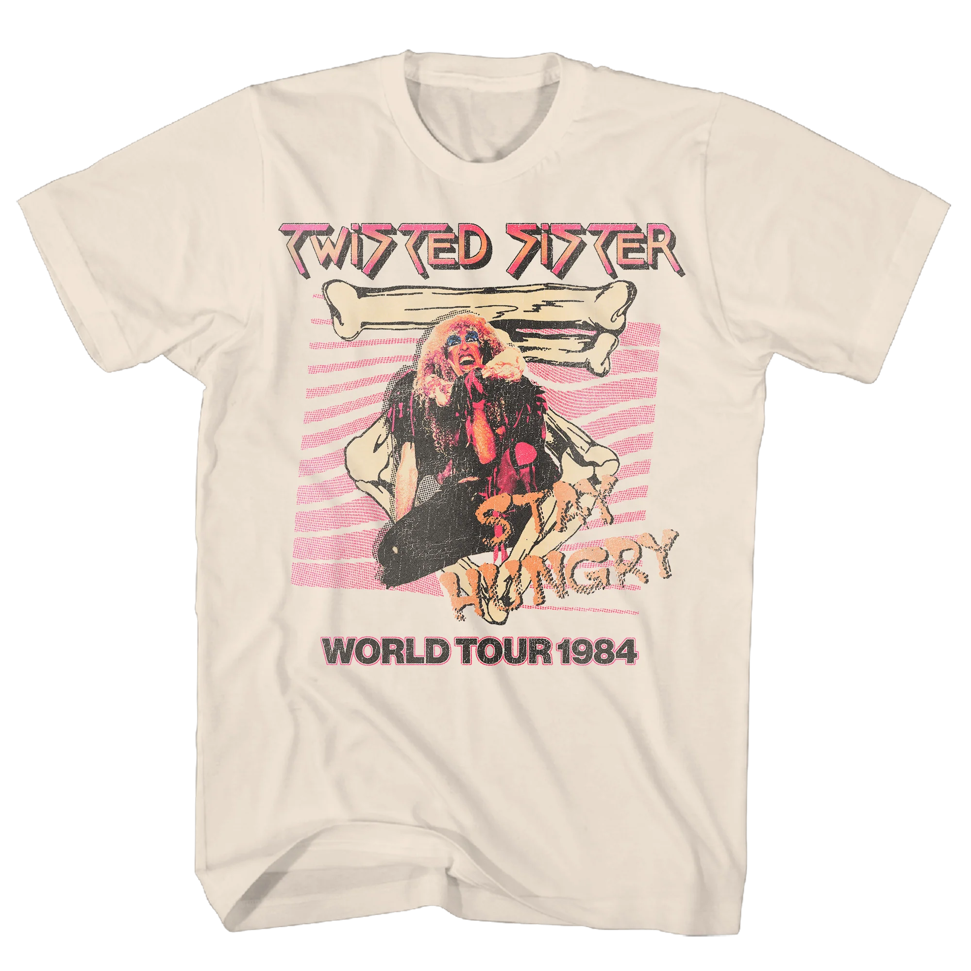 TWISTED SISTER STAY HUNGRY 1984 TOUR NATURAL T-SHIRT