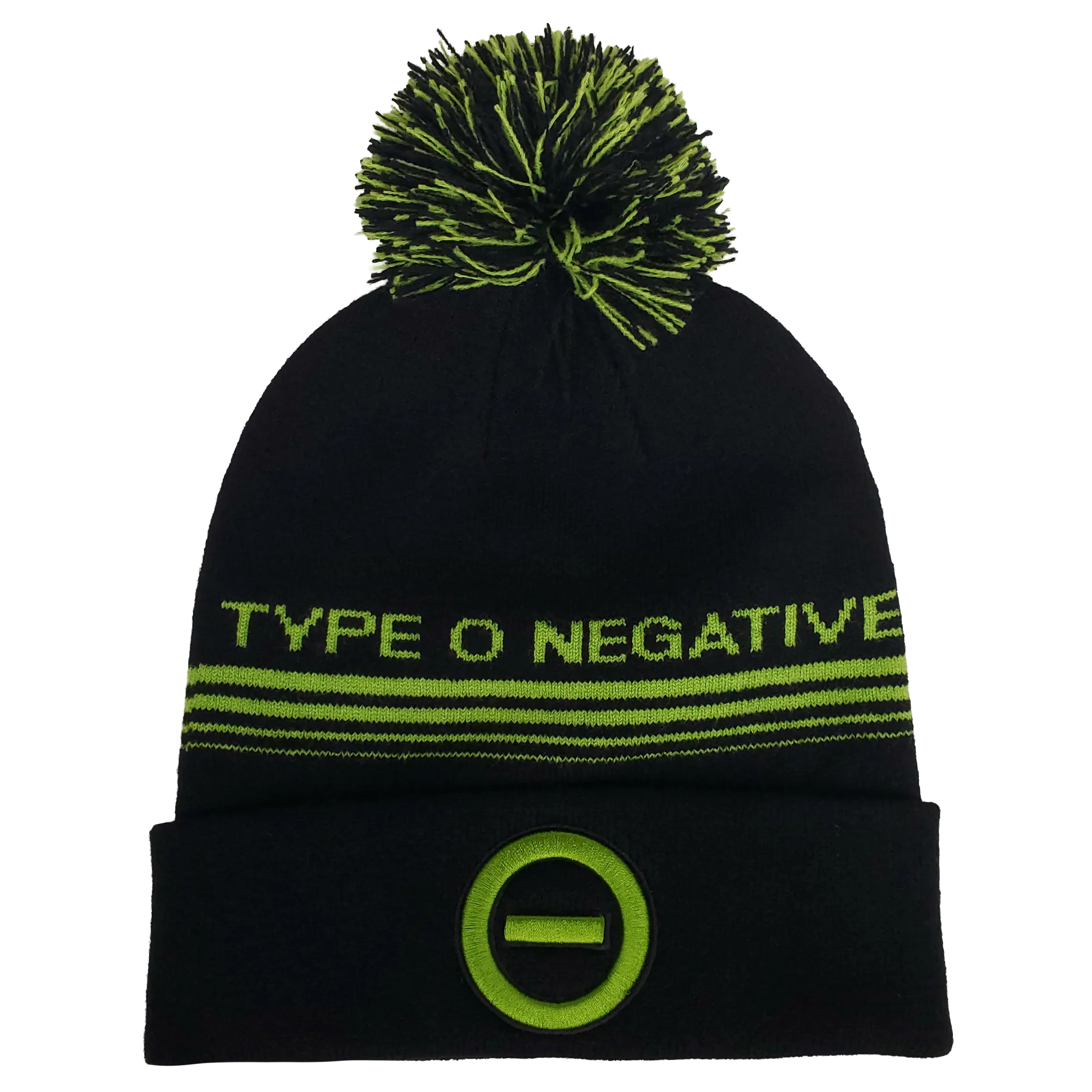 TYPE O NEGATIVE JACQUARD 1X1 RIBBED POM KNIT HAT
