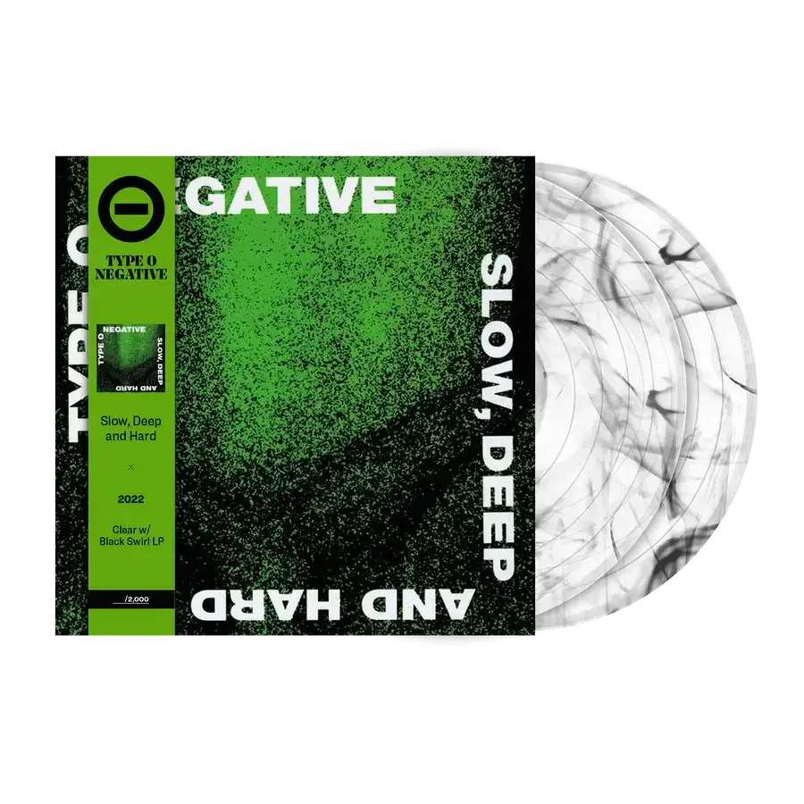 TYPE O NEGATIVE 'SLOW, DEEP AND HARD' LP - CLEAR/BLACK SWIRL - Image 2