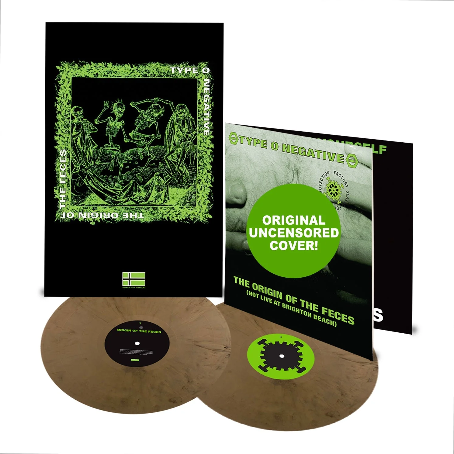 TYPE O NEGATIVE ‘THE ORIGIN OF THE FECES’ 2LP - LTD. 1000 - SKULL GOLD