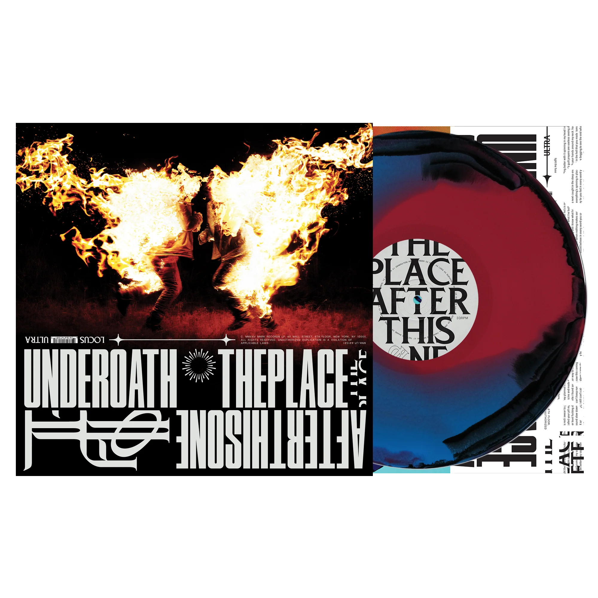 UNDEROATH 'THE PLACE AFTER THIS ONE' LP (Black + Blue Red Swirl Vinyl) - Image 2
